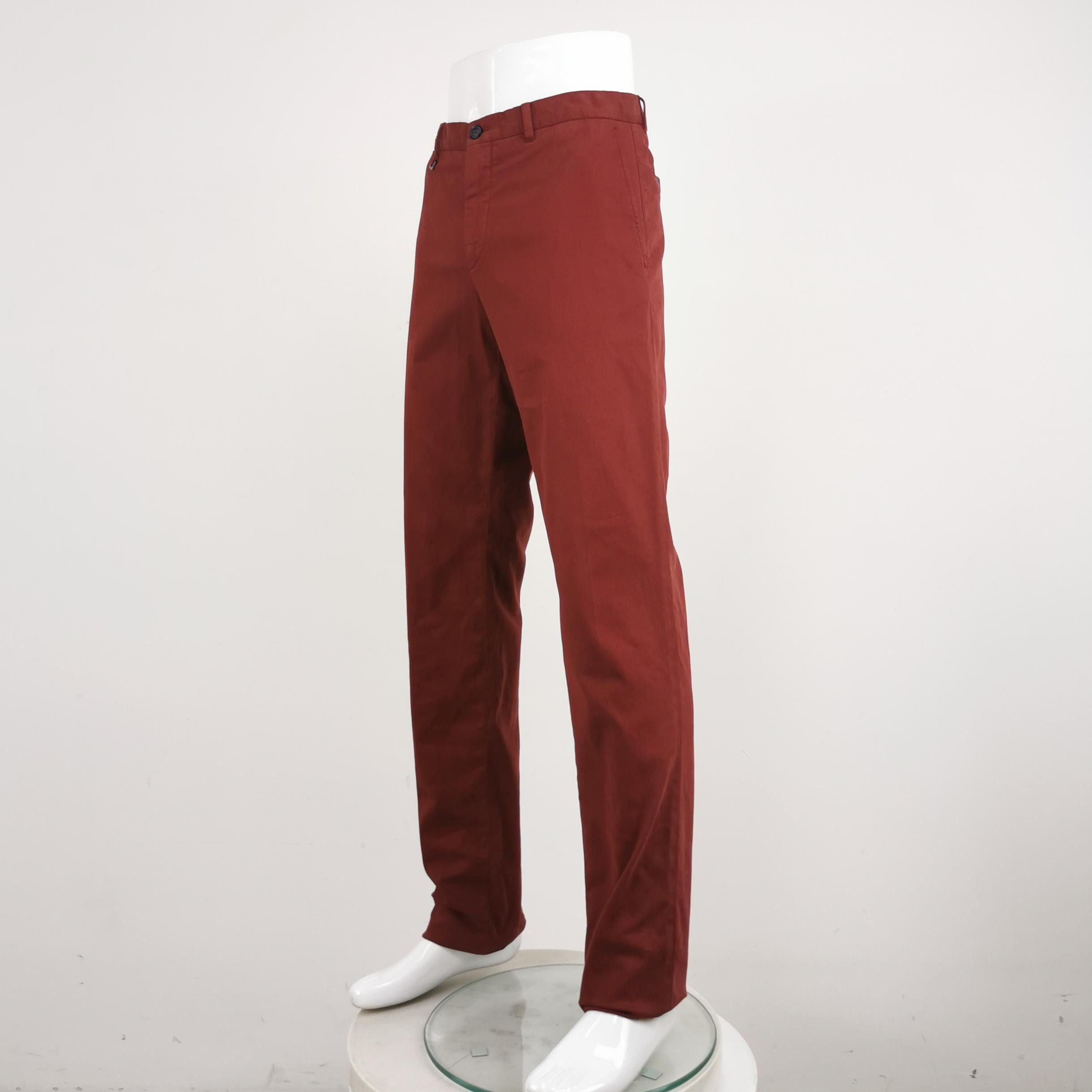 Ermenegildo Zegna Ermenegildo Zegna Red Cotton Casual Pants Size 32 Size US 32 / EU 48 - 3 Thumbnail