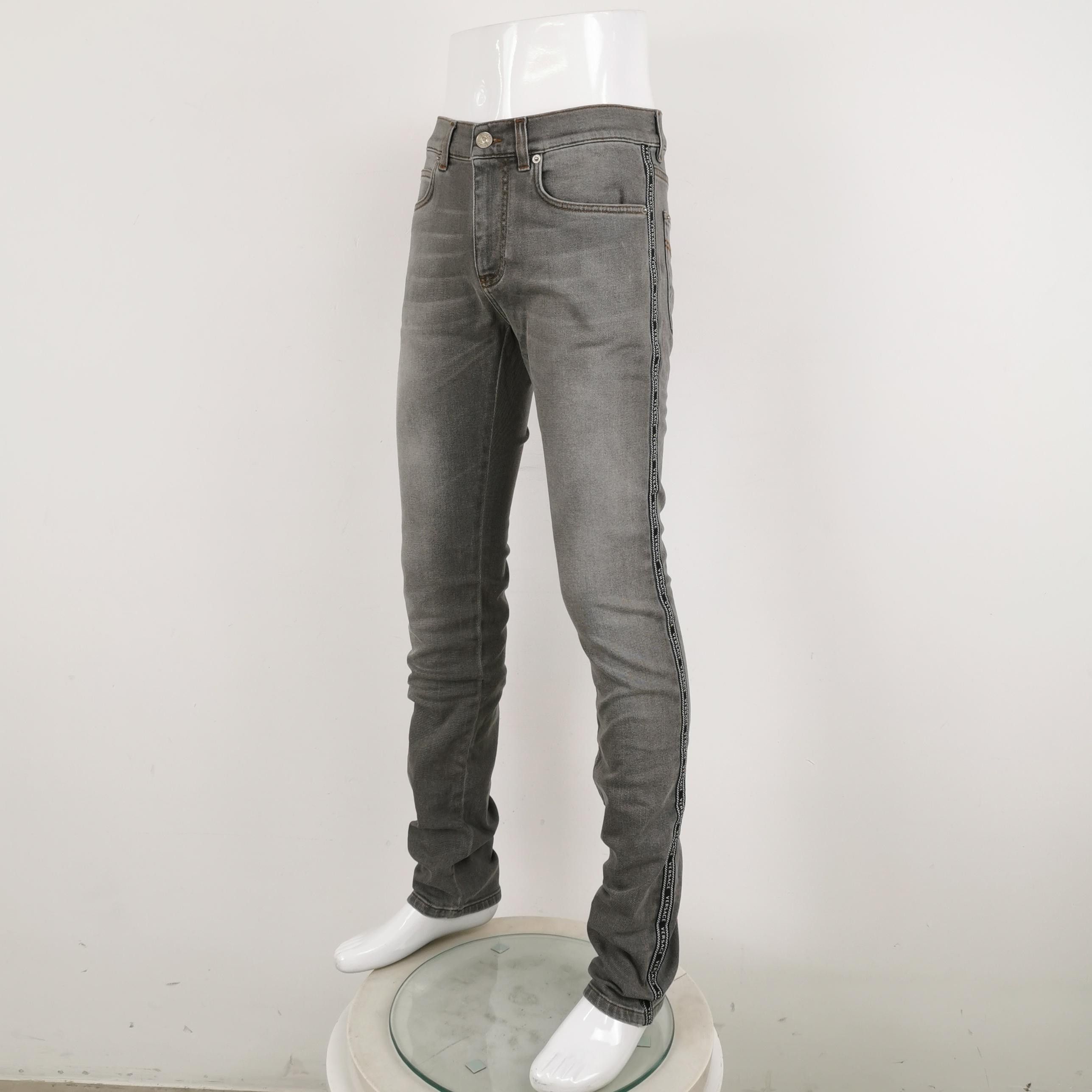 Versace Versace Logo Patch Slim Jeans Gray 30 Size US 30 / EU 46 - 3 Thumbnail