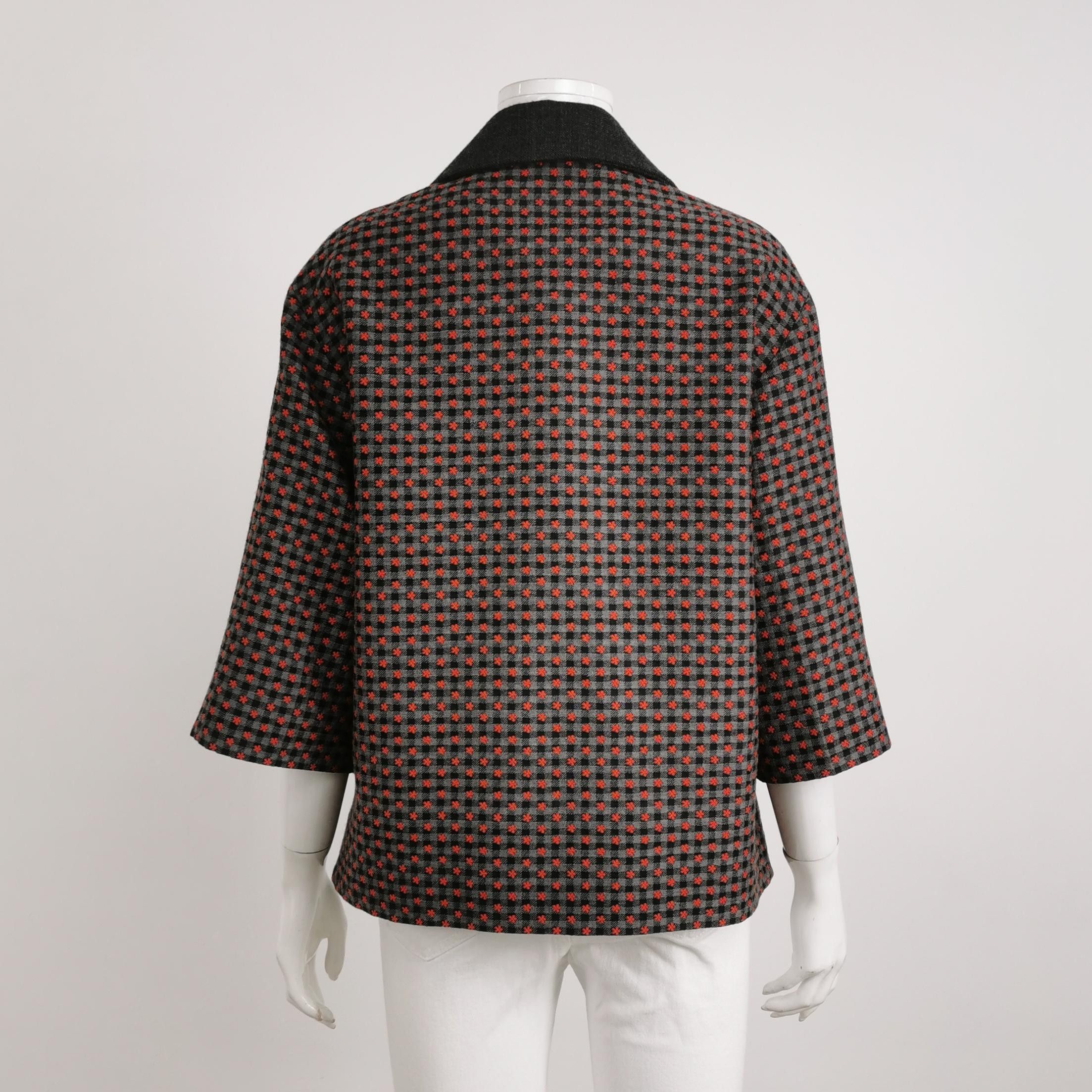 Louis Vuitton Louis Vuitton Checked Wool Blend Jacket Size 34 Size XS / US 0-2 / IT 36-38 - 3 Thumbnail