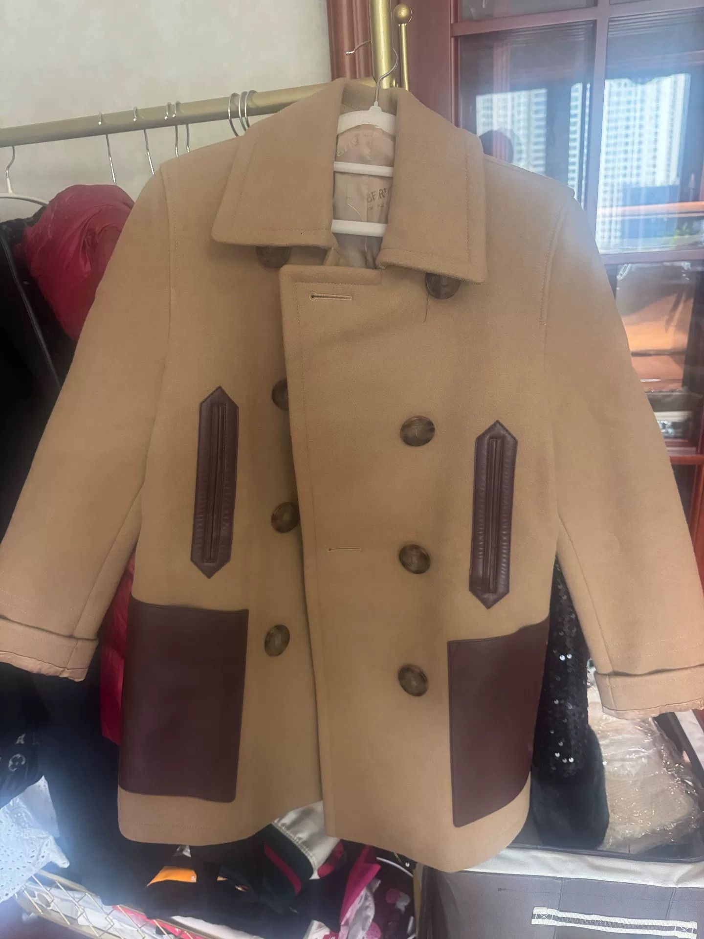 Burberry Burberry Leather Trim Wool Peacoat Size S Size US S / EU 44-46 / 1 - 2 Thumbnail