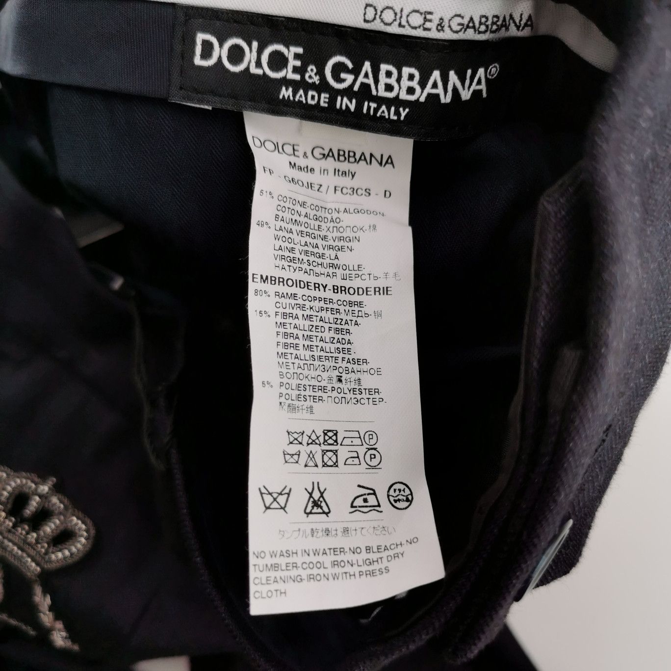 Dolce & Gabbana Dolce & Gabbana Crown Patch Cotton Wool Pants Size 34 Size US 34 / EU 50 - 8 Thumbnail