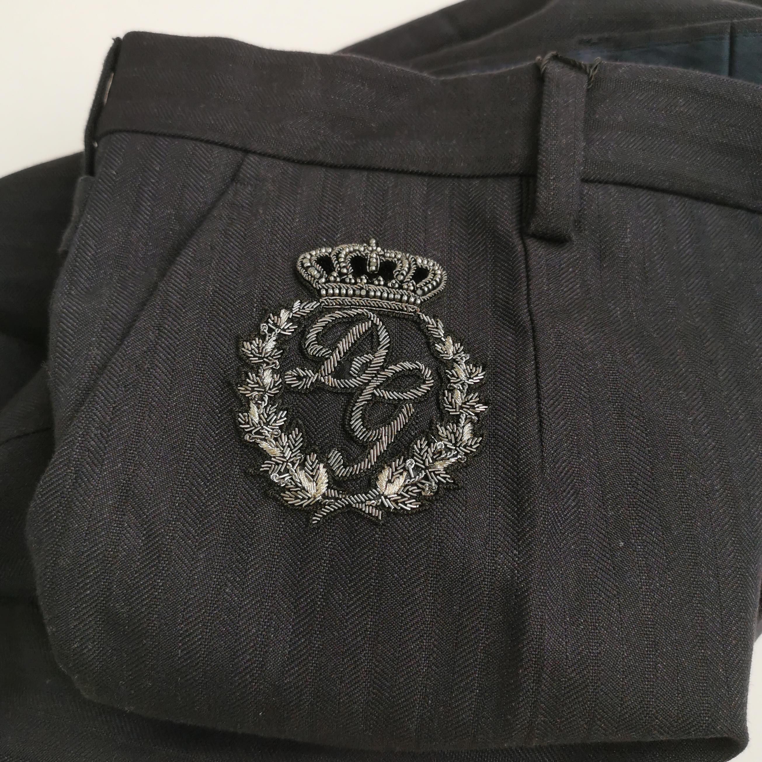 Dolce & Gabbana Dolce & Gabbana Crown Patch Cotton Wool Pants Size 34 Size US 34 / EU 50 - 4 Thumbnail