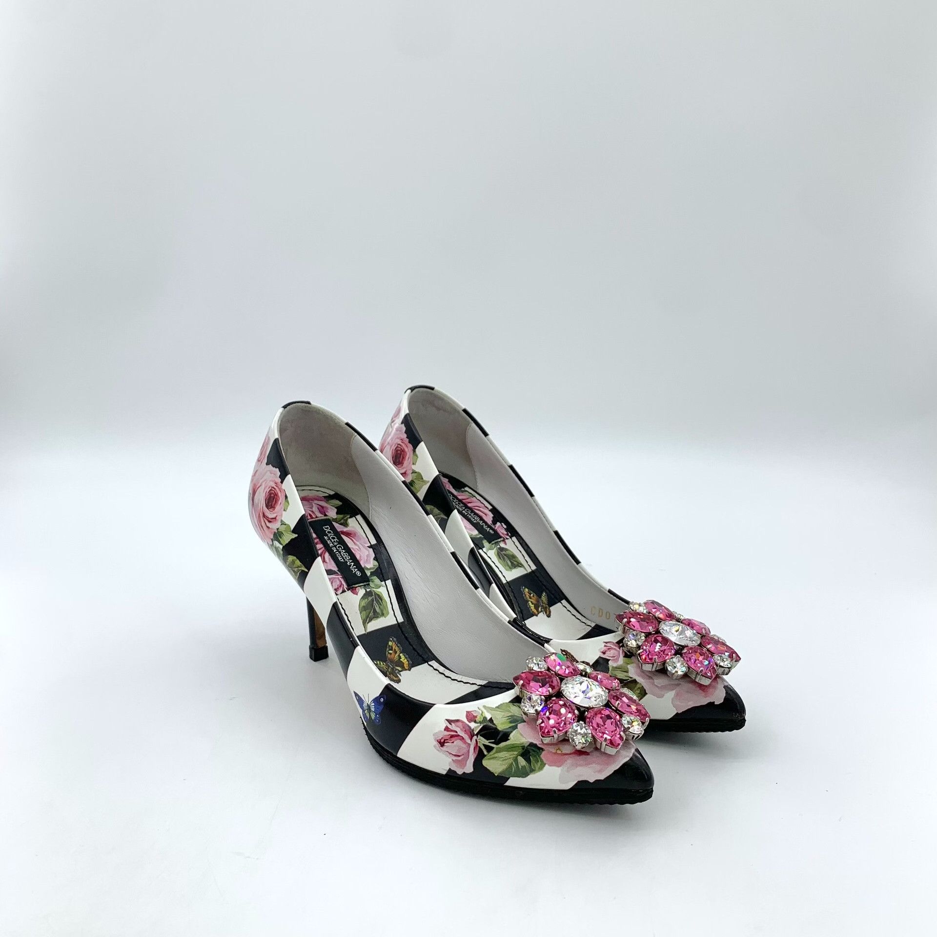 Dolce & Gabbana Dolce & Gabbana Floral Crystal Heels 35 Size US 5 / IT 35 - 3 Thumbnail