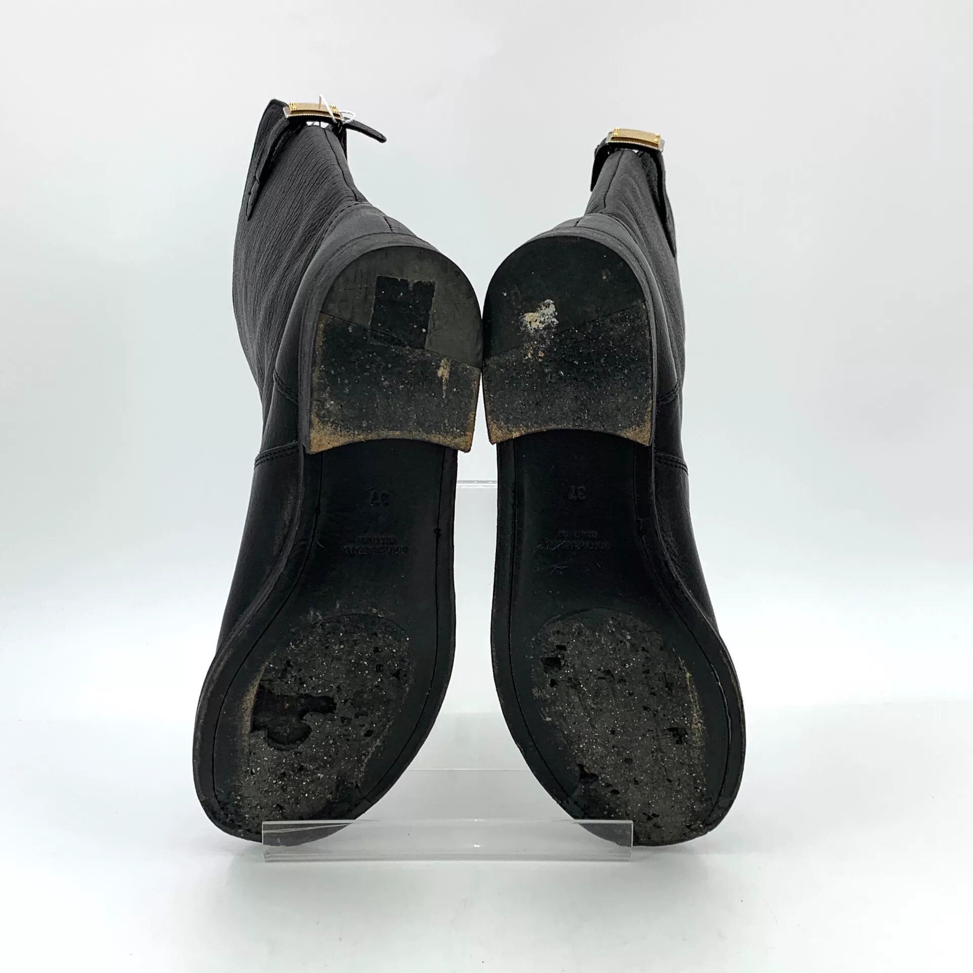 Dolce & Gabbana Dolce & Gabbana Leather Gold Logo Plate Boots 37 Size US 7 / IT 37 - 7 Thumbnail
