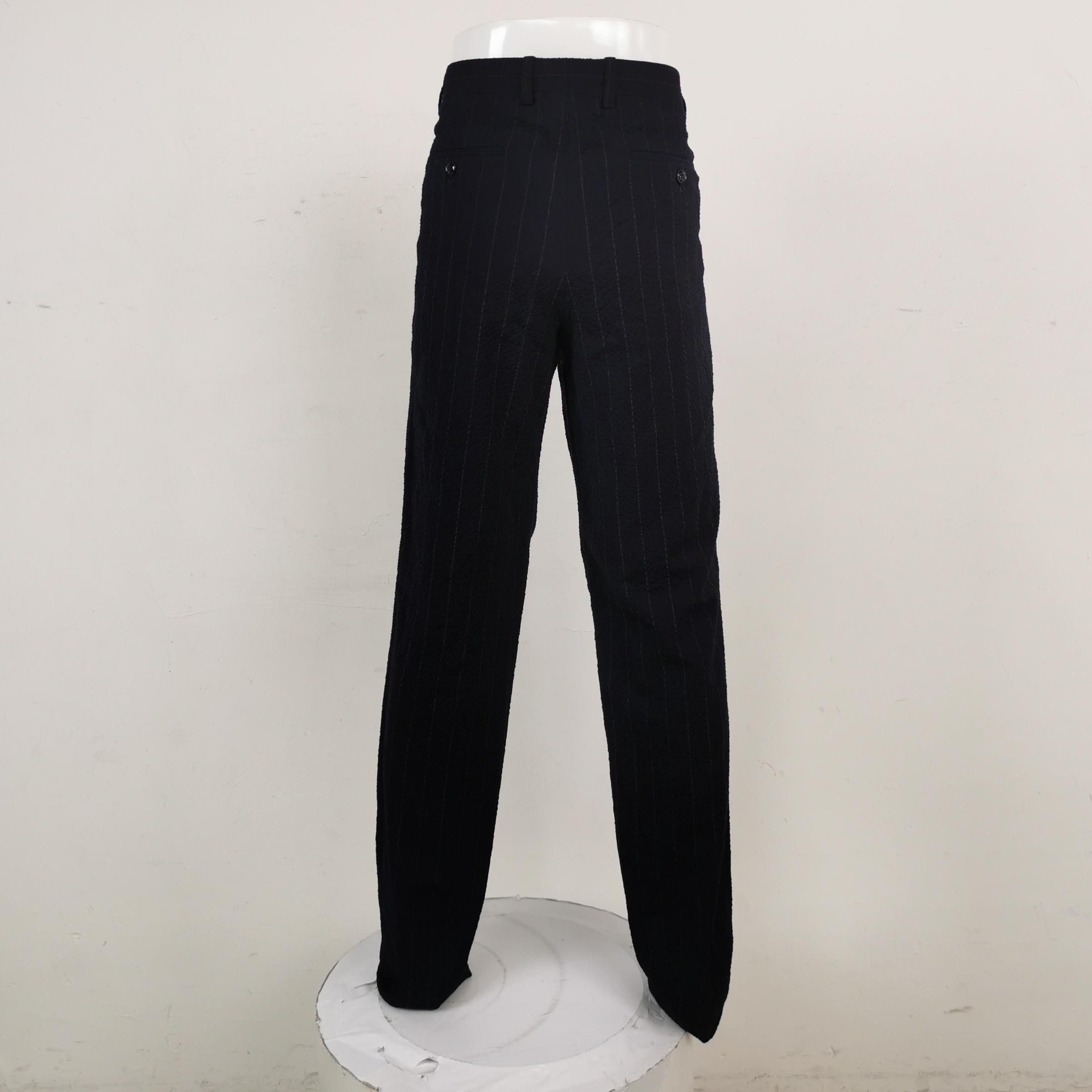 Giorgio Armani Giorgio Armani Striped Wool Blend Trousers Size 50 Size US 34 / EU 50 - 3 Thumbnail