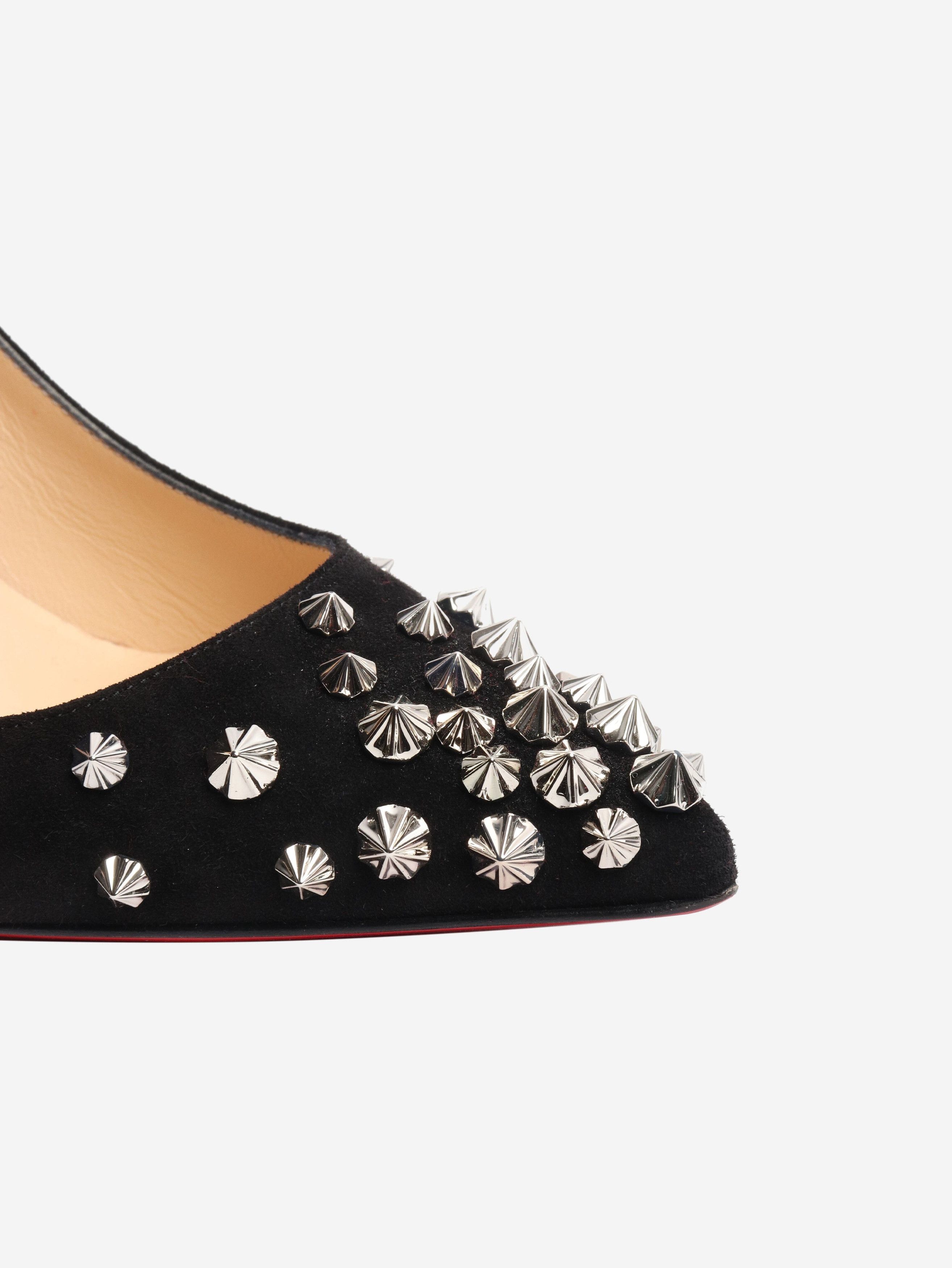 Christian Louboutin Black suede stud-toe pumps - EU 36.5 Size US 6 / IT 36 - 4 Thumbnail