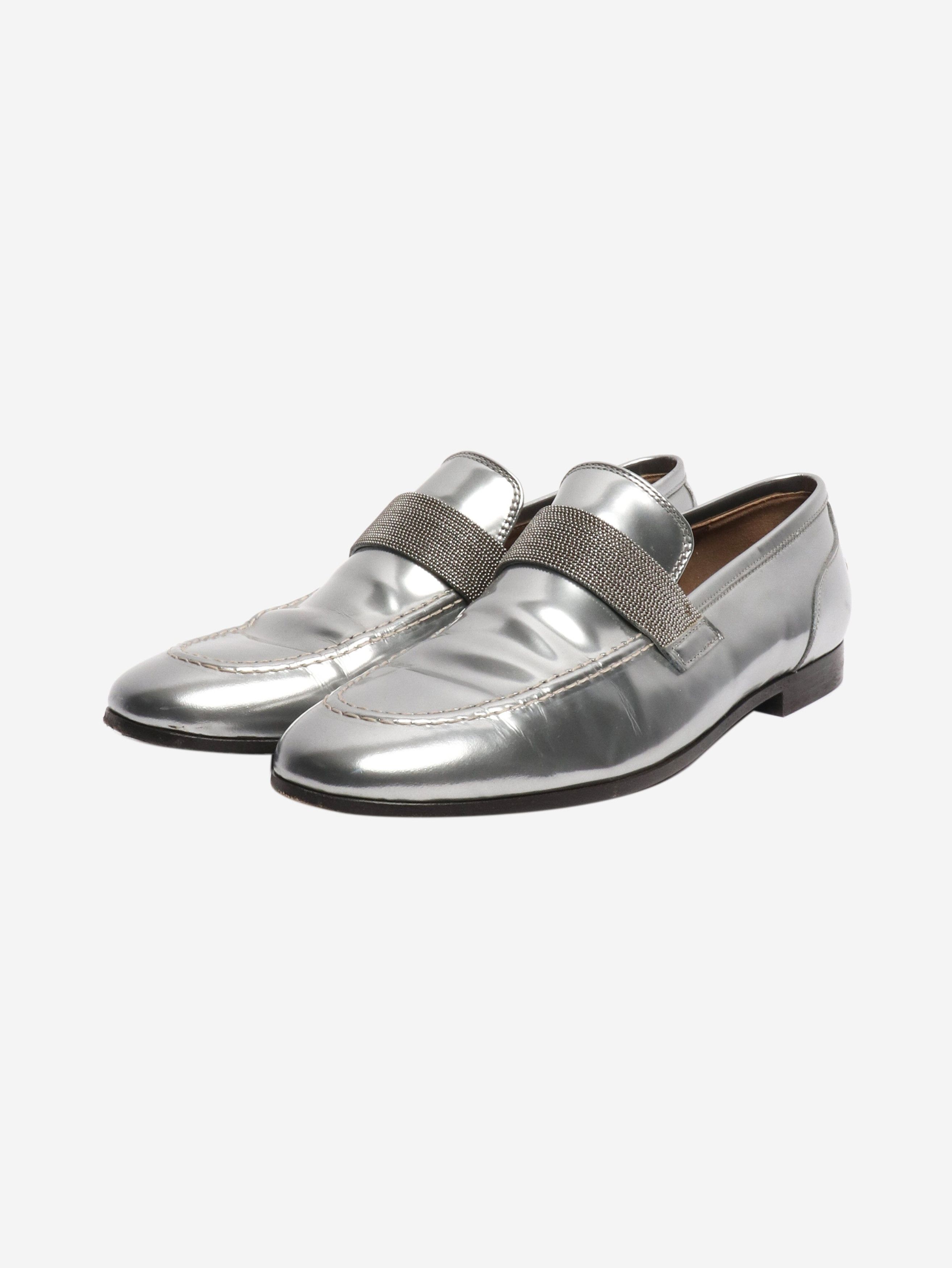 Brunello Cucinelli Silver chrome loafers - EU 38 Size US 7.5 / IT 37.5 - 2 Thumbnail