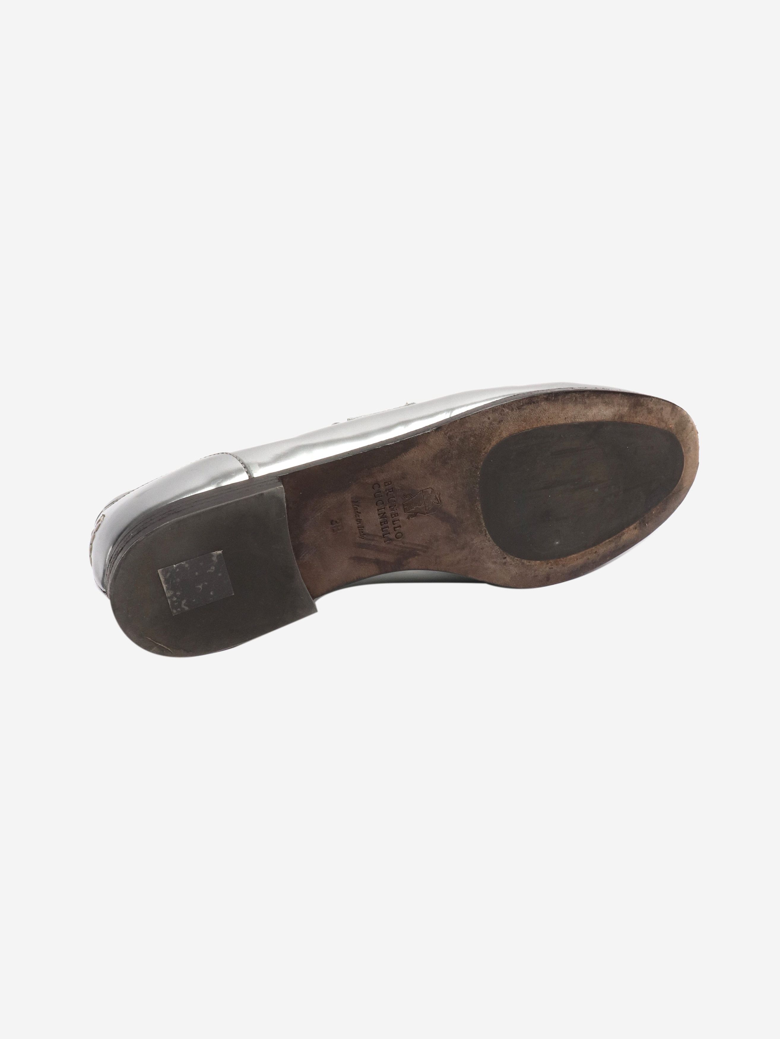 Brunello Cucinelli Silver chrome loafers - EU 38 Size US 7.5 / IT 37.5 - 5 Thumbnail