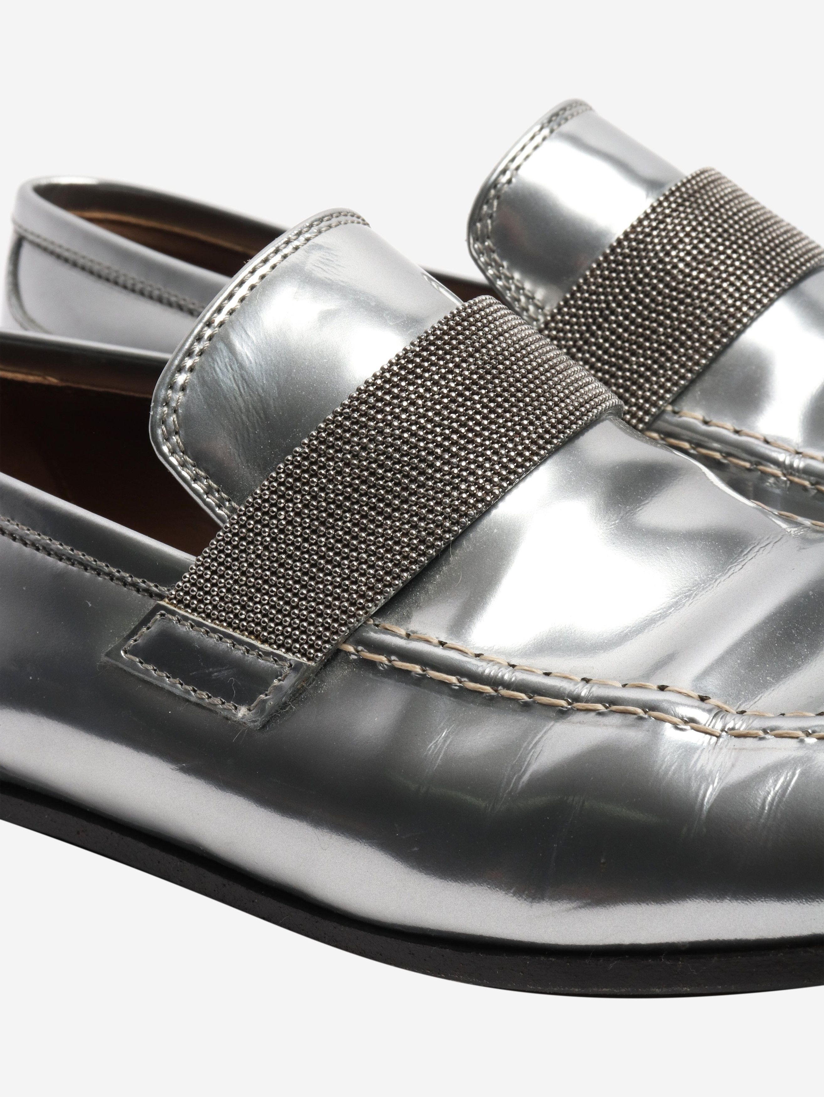 Brunello Cucinelli Silver chrome loafers - EU 38 Size US 7.5 / IT 37.5 - 4 Thumbnail