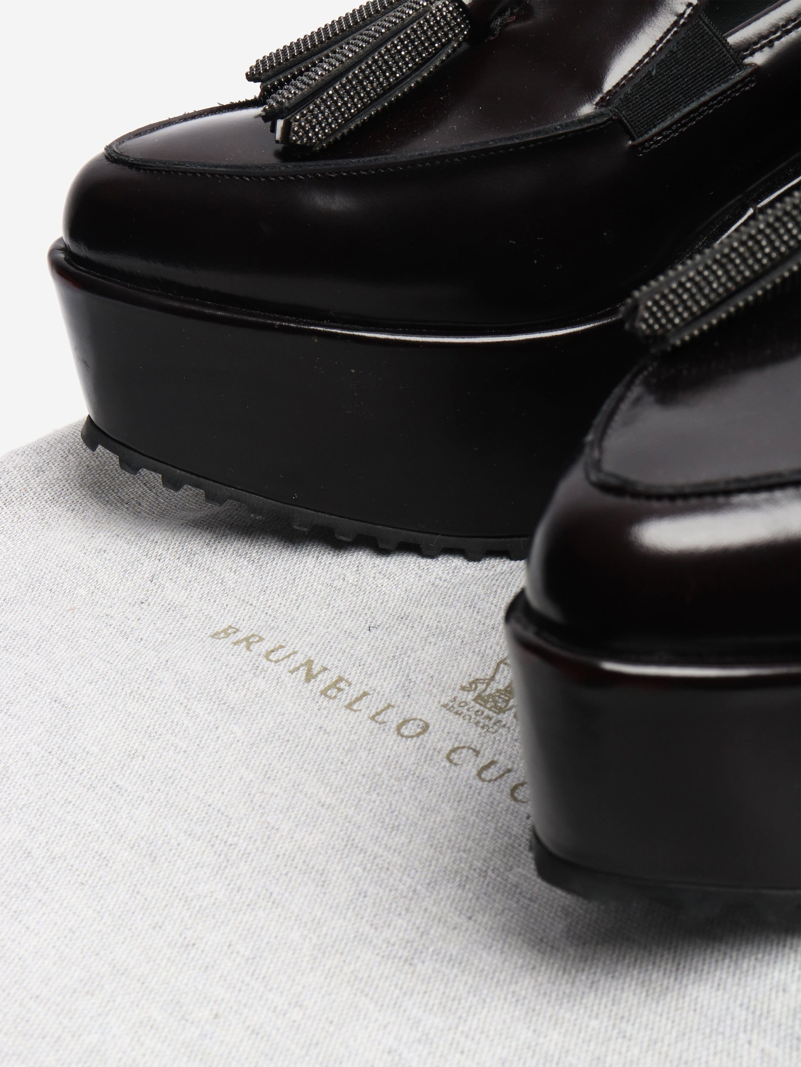 Brunello Cucinelli Dark brown tassel platform loafers - EU 38 Size US 7.5 / IT 37.5 - 6 Thumbnail