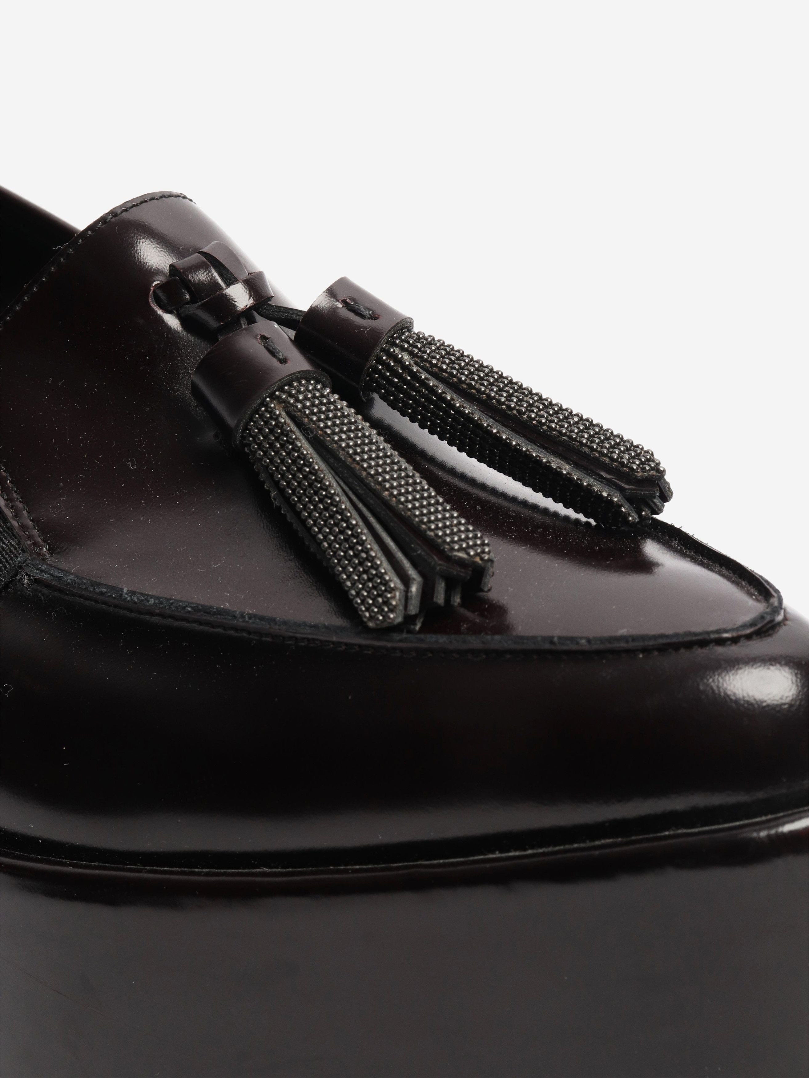 Brunello Cucinelli Dark brown tassel platform loafers - EU 38 Size US 7.5 / IT 37.5 - 4 Thumbnail
