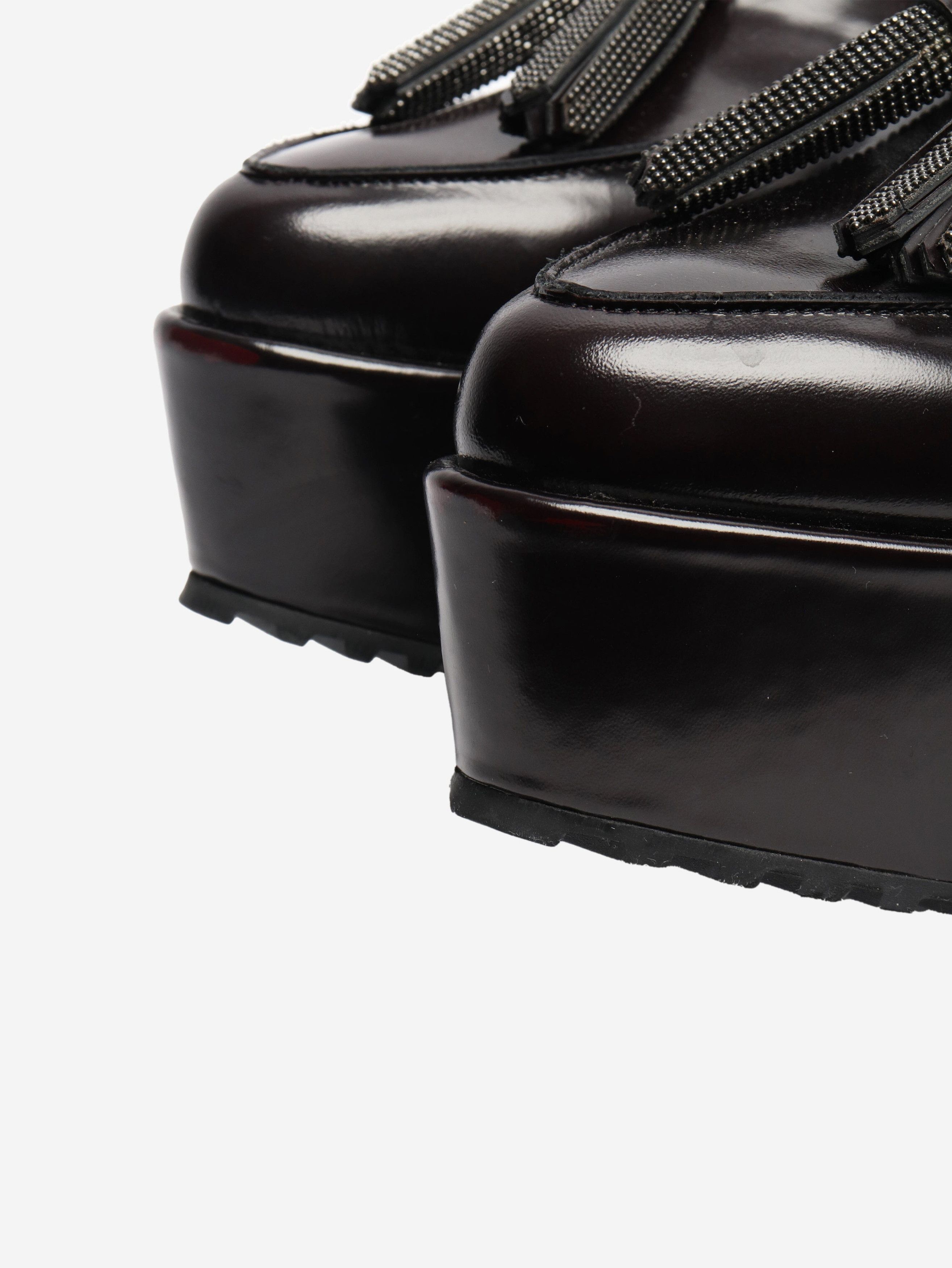 Brunello Cucinelli Dark brown tassel platform loafers - EU 38 Size US 7.5 / IT 37.5 - 5 Thumbnail