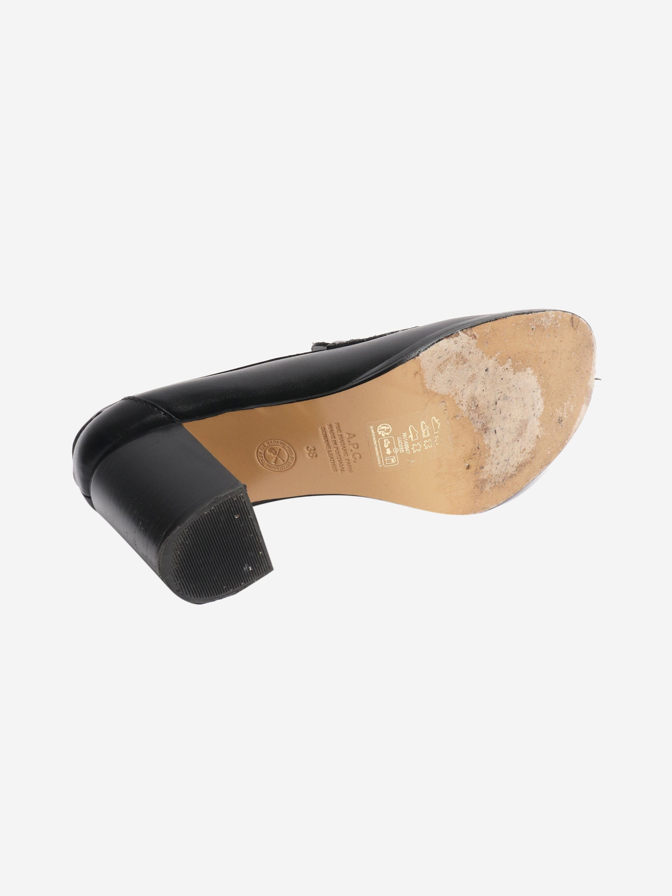 A.P.C. Black high-heel loafers - EU 38 Size US 7.5 / IT 37.5 - 6 Thumbnail