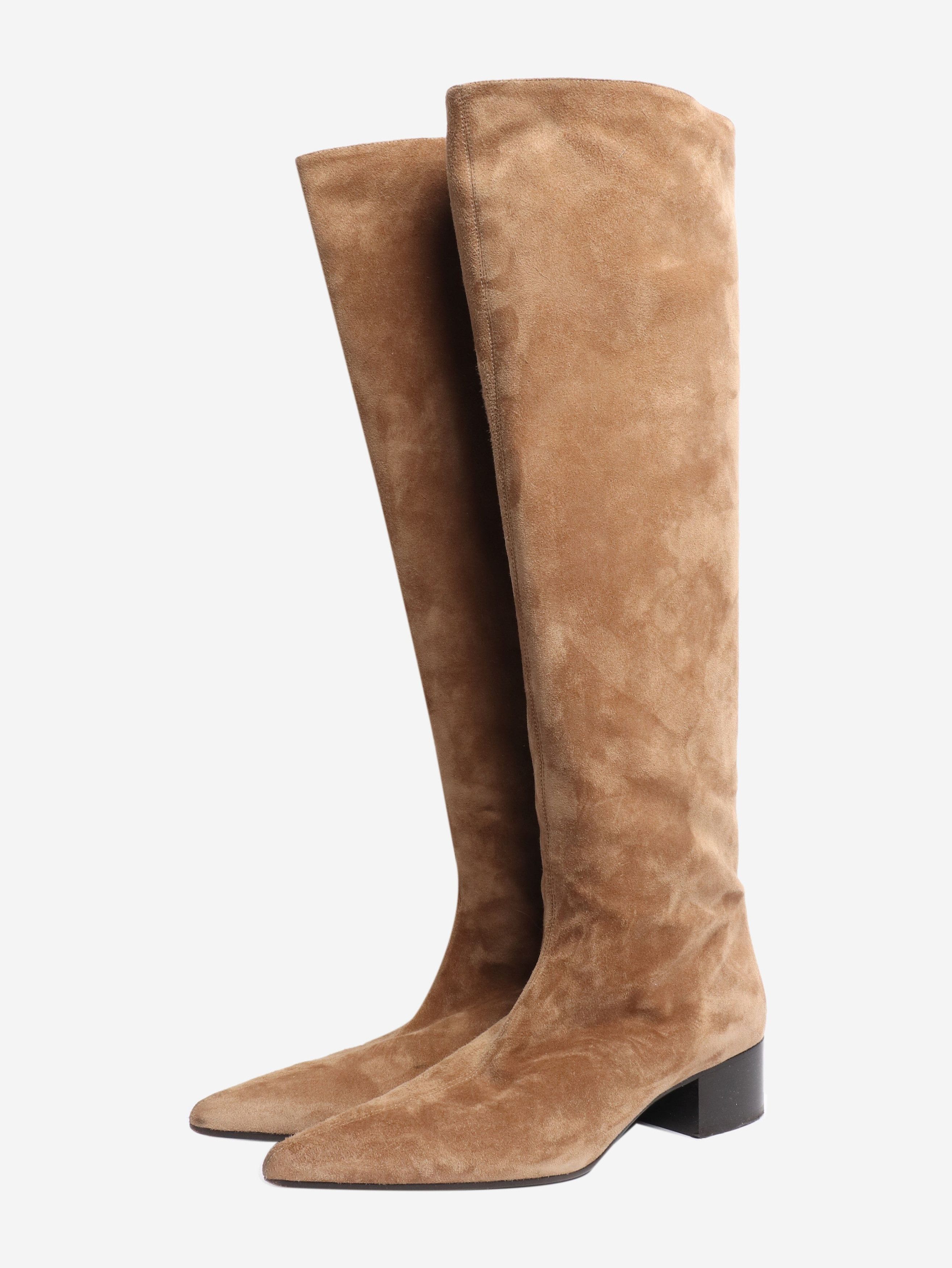 KHAITE Brown suede knee-high boots - EU 39 Size US 8 / IT 38 - 2 Thumbnail