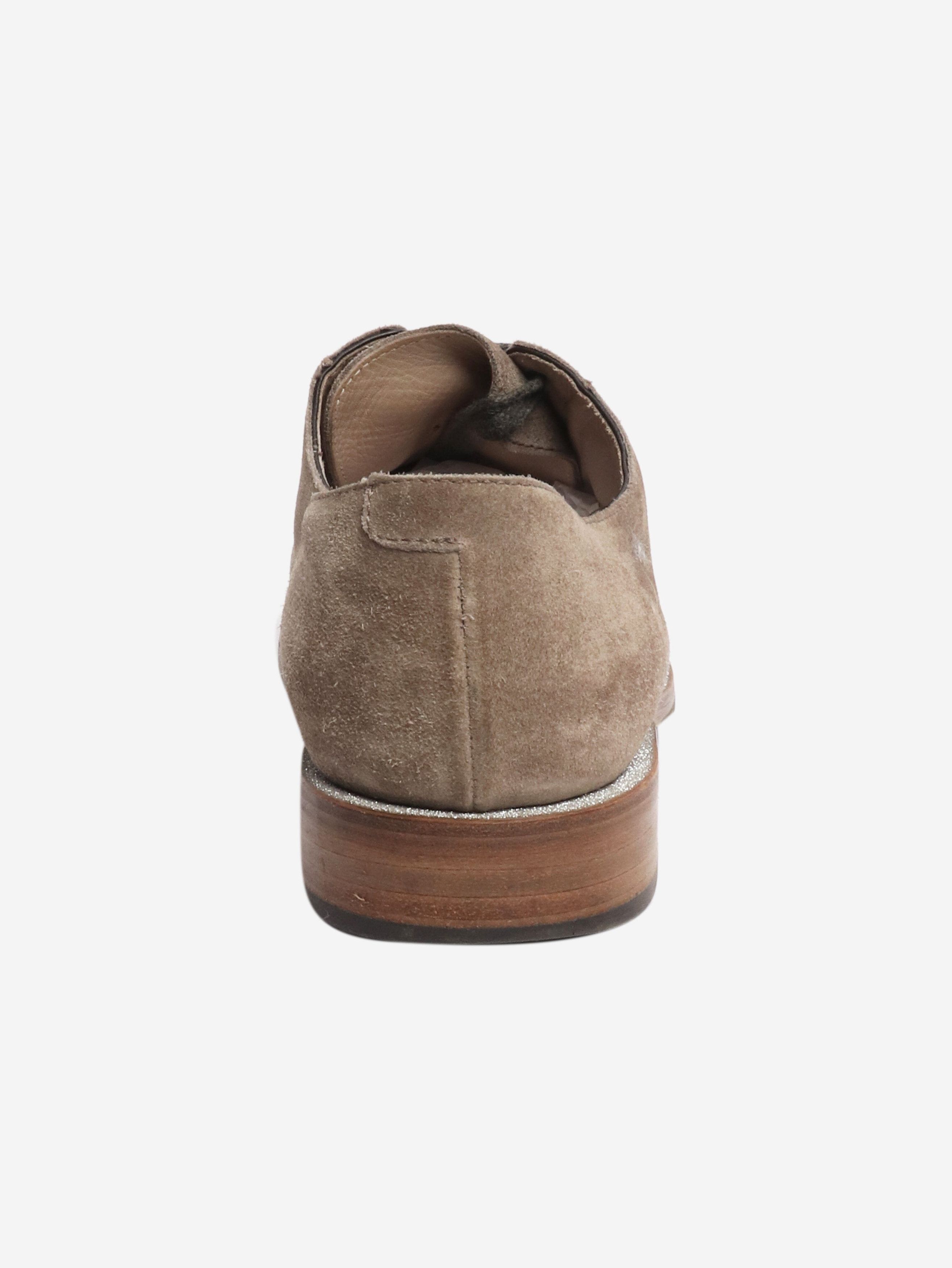 Brunello Cucinelli Taupe suede lace-up shoes - EU 38 Size US 7.5 / IT 37.5 - 3 Thumbnail