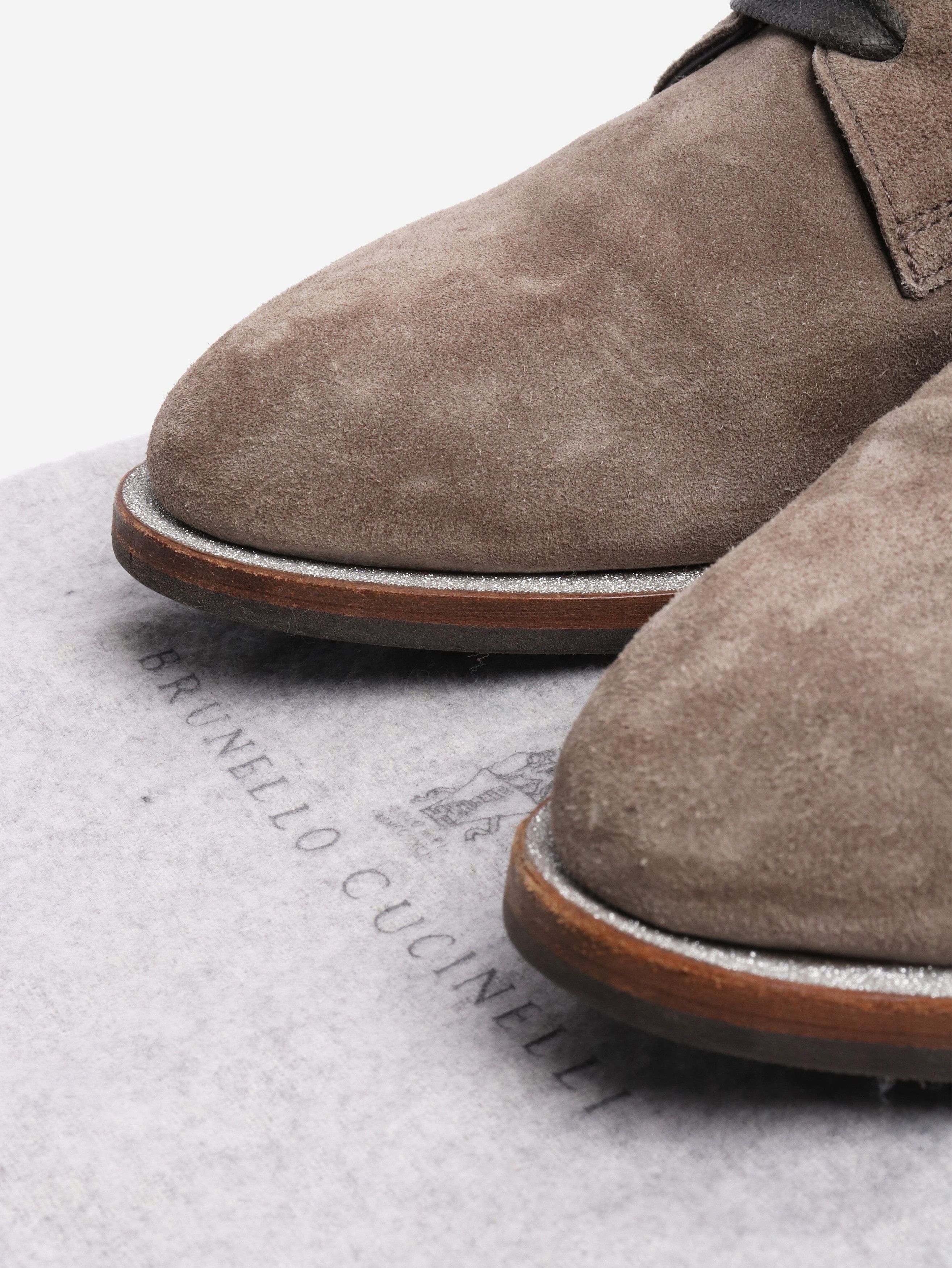 Brunello Cucinelli Taupe suede lace-up shoes - EU 38 Size US 7.5 / IT 37.5 - 7 Thumbnail