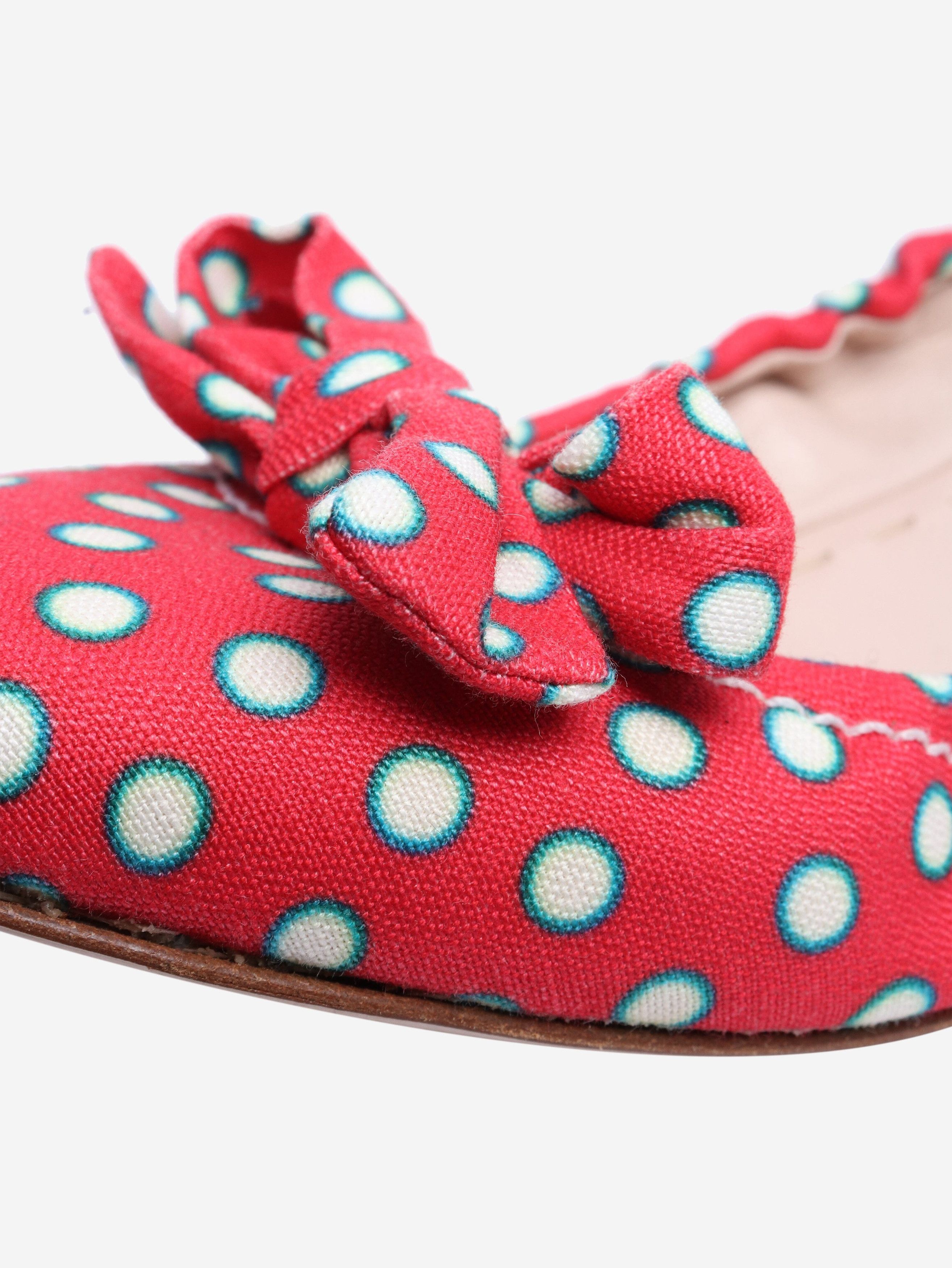 Miu Miu Red polka dot bow ballet flats - EU 40 (UK 7) Size US 9 / IT 39 - 3 Thumbnail
