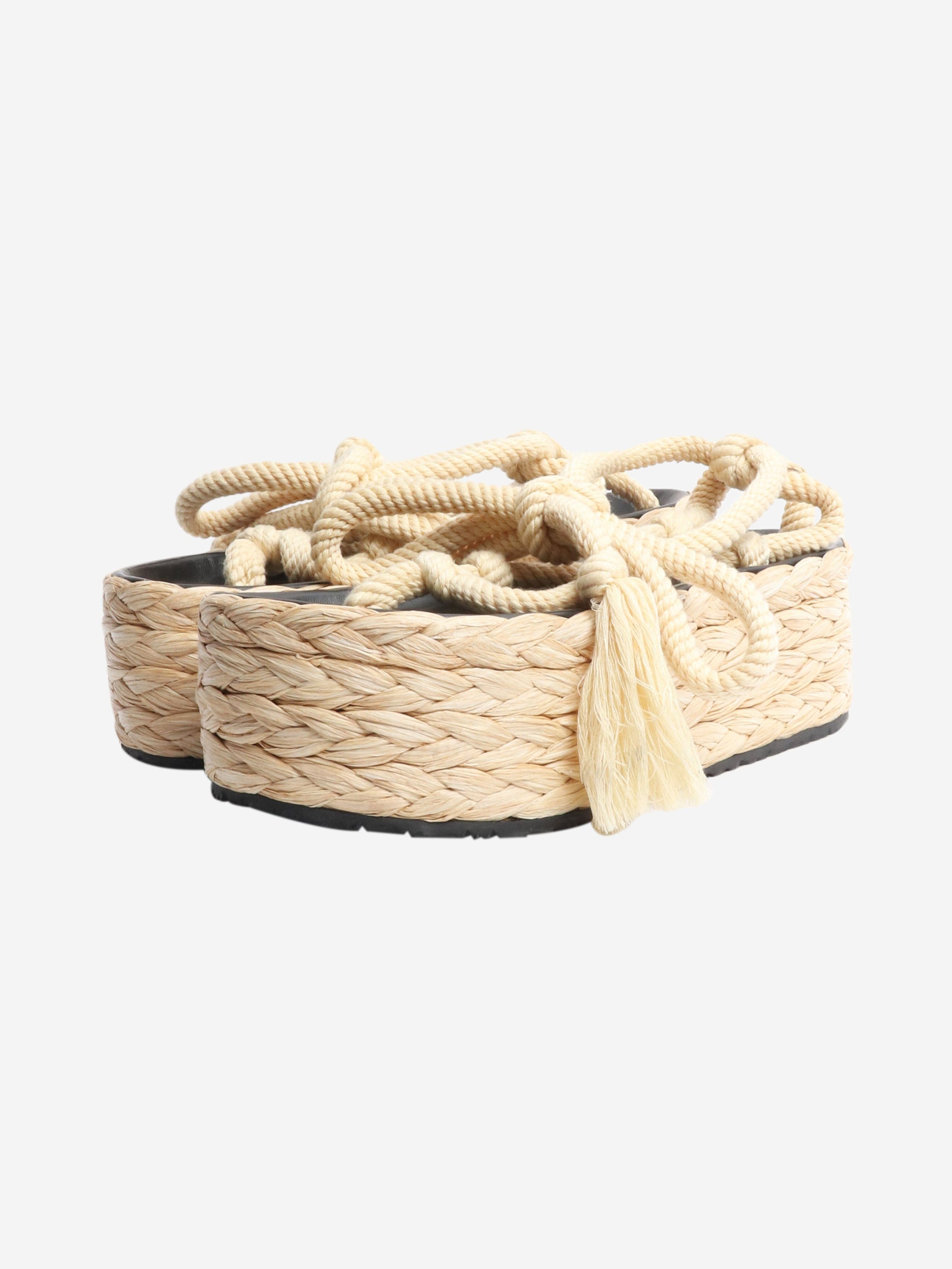 Isabel Marant Neutral raffia platform sandals - EU 41 Size US 10 / IT 40 - 2 Thumbnail
