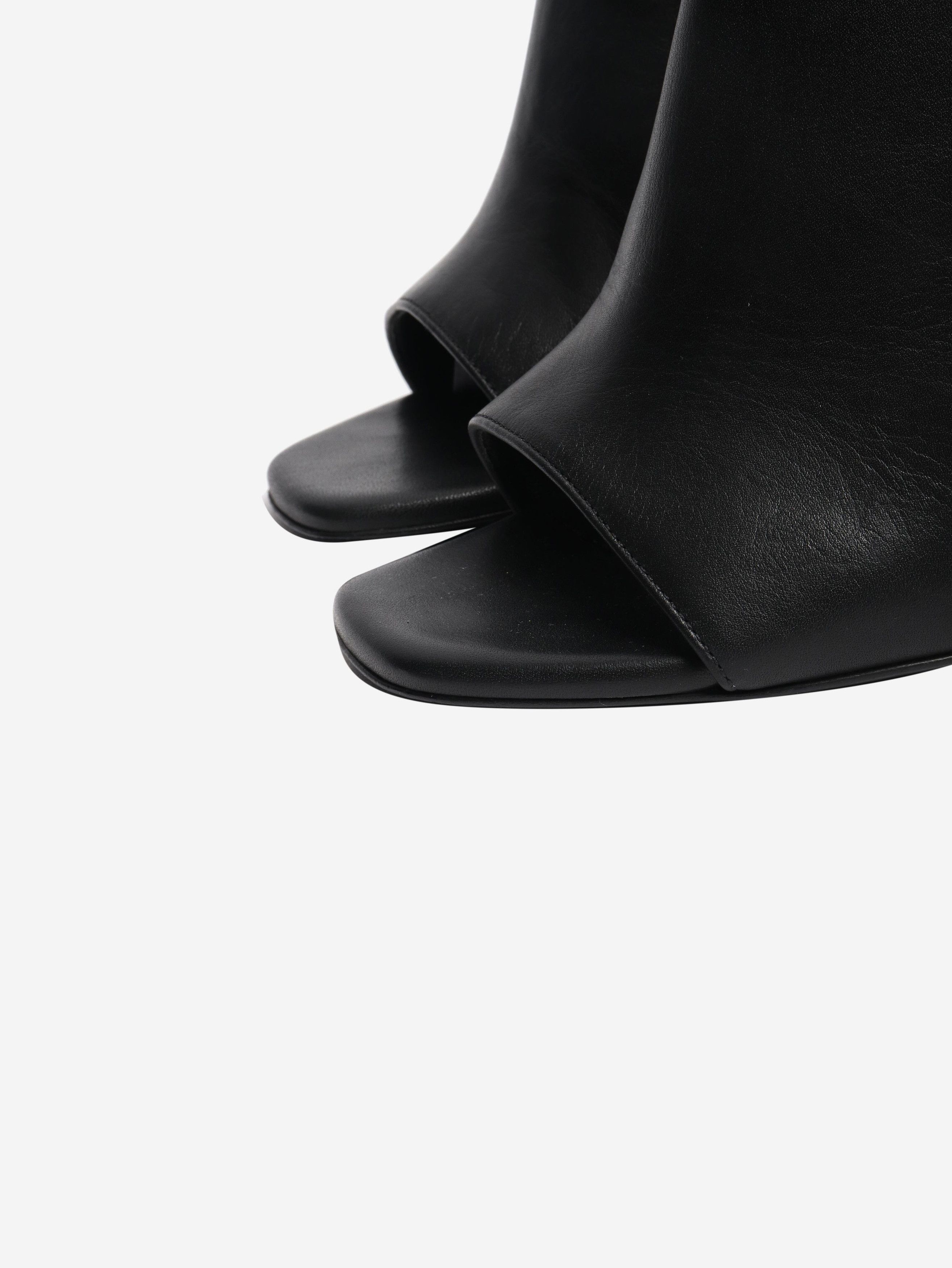 Ermanno Scervino Black leather peep-toe mules - EU 38 Size US 7.5 / IT 37.5 - 4 Thumbnail