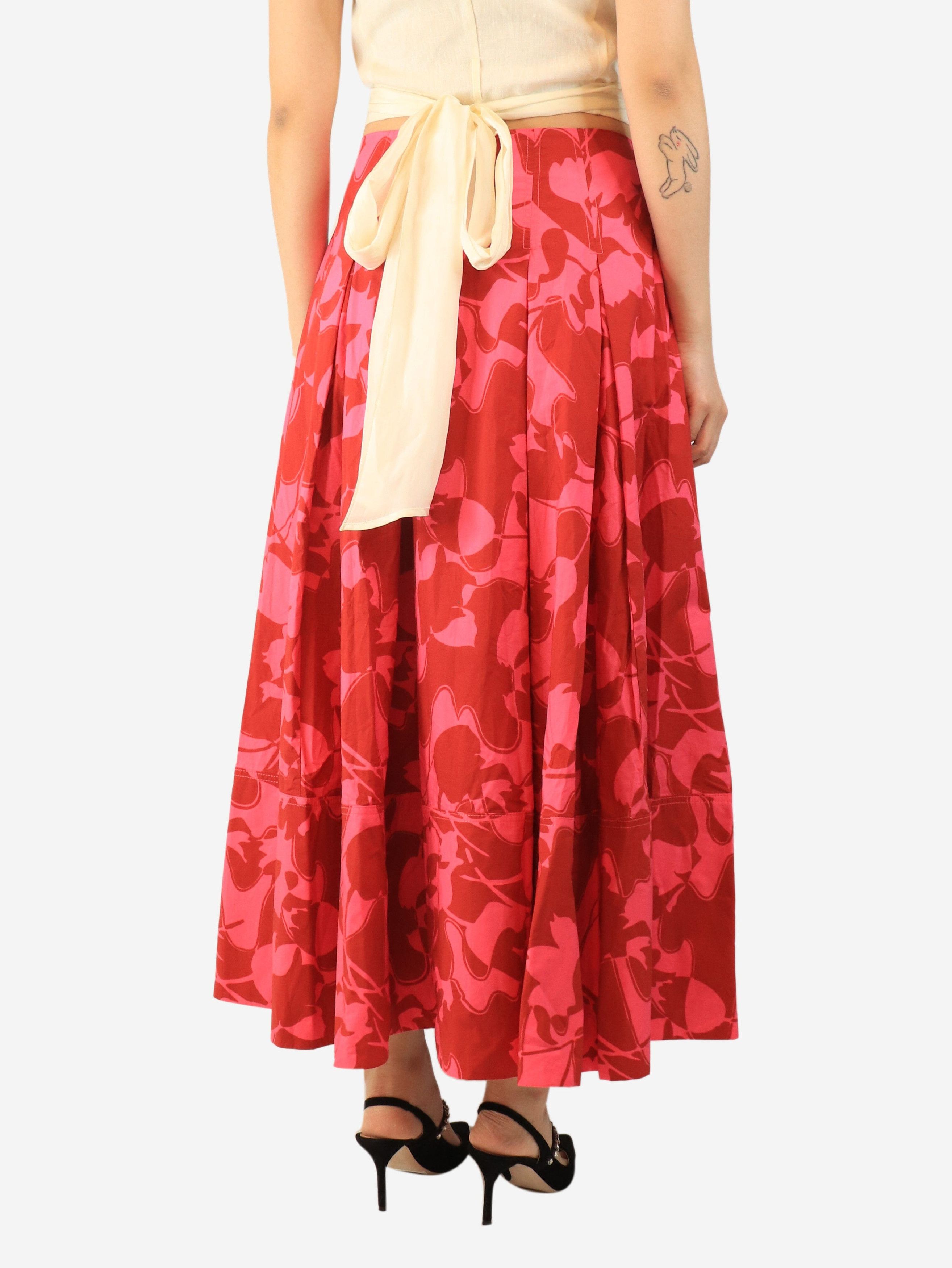 ME+EM Pink and red floral pleated midi skirt - UK 12 Size 30" / US 8 / IT 44 - 4 Thumbnail