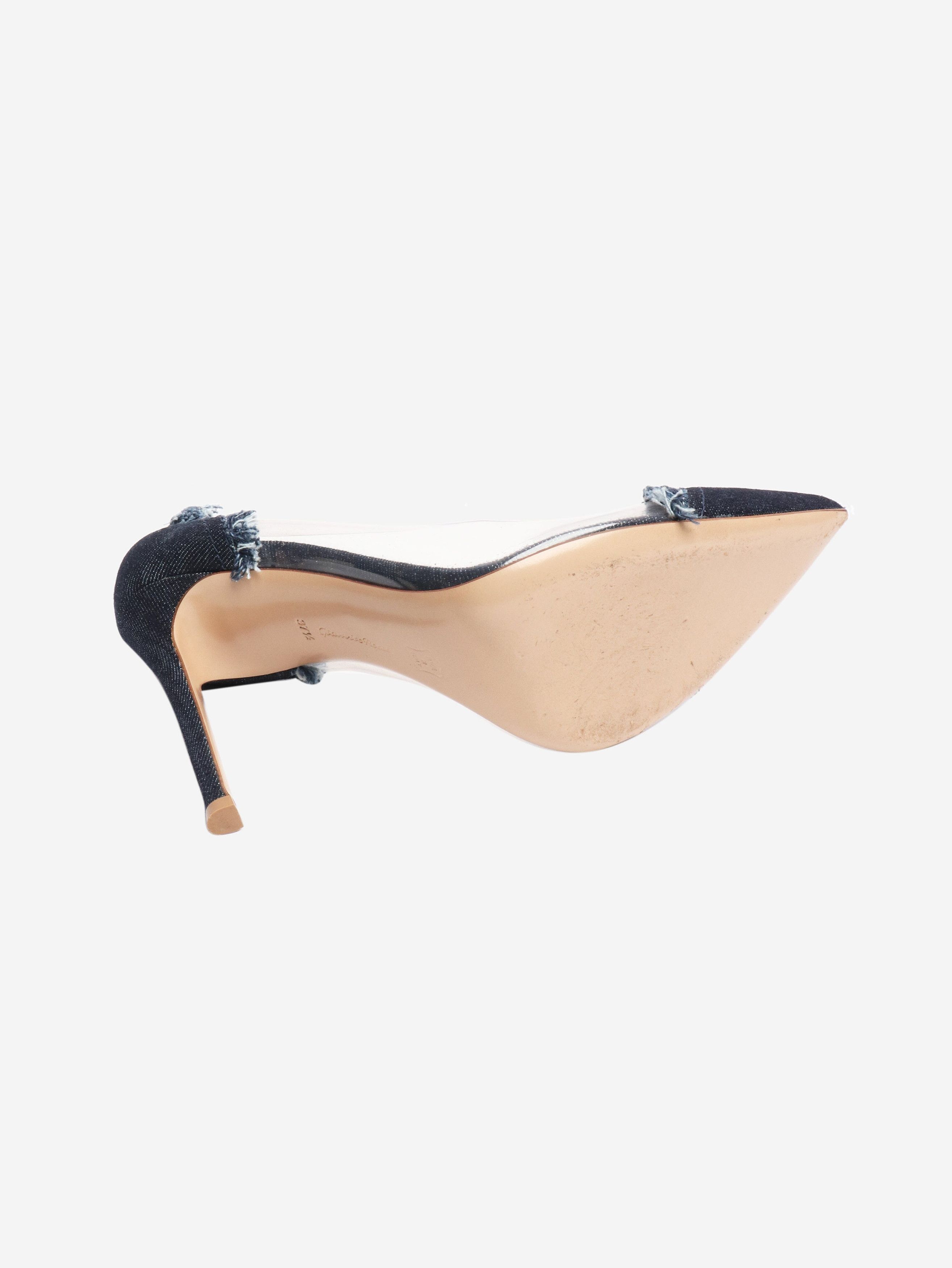 Gianvito Rossi Blue denim lola plex heels - EU 37.5 (UK 4.5) Size US 6 / IT 36 - 6 Thumbnail