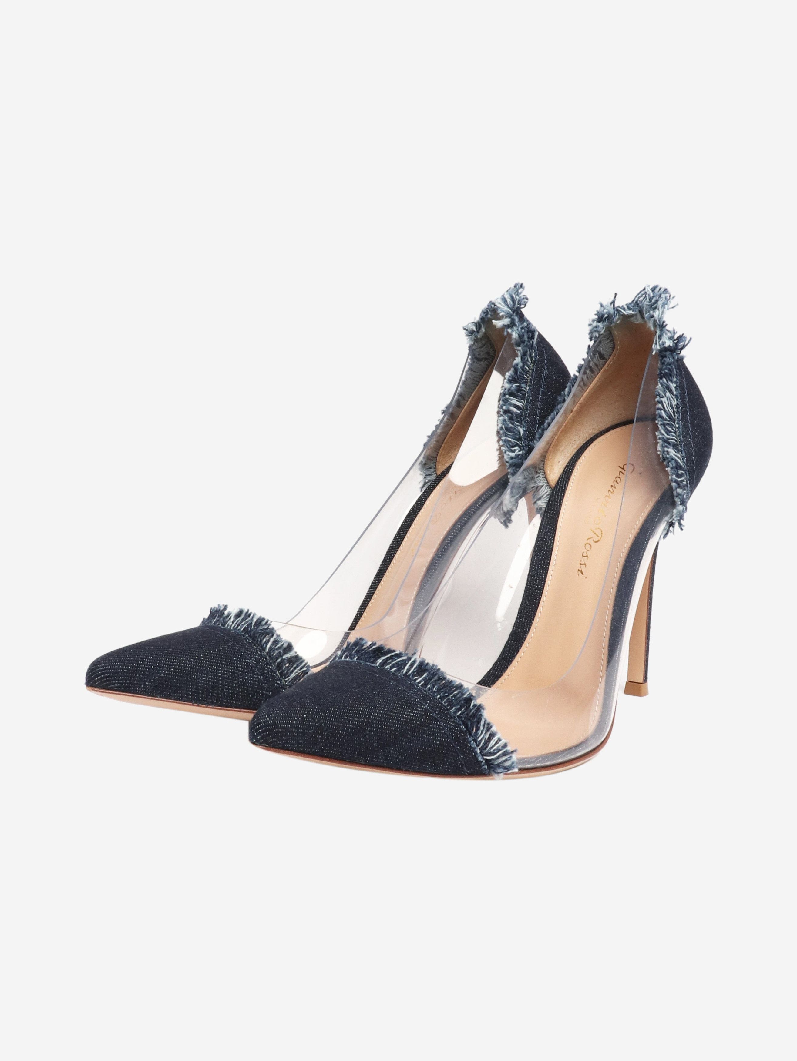 Gianvito Rossi Blue denim lola plex heels - EU 37.5 (UK 4.5) Size US 6 / IT 36 - 2 Thumbnail