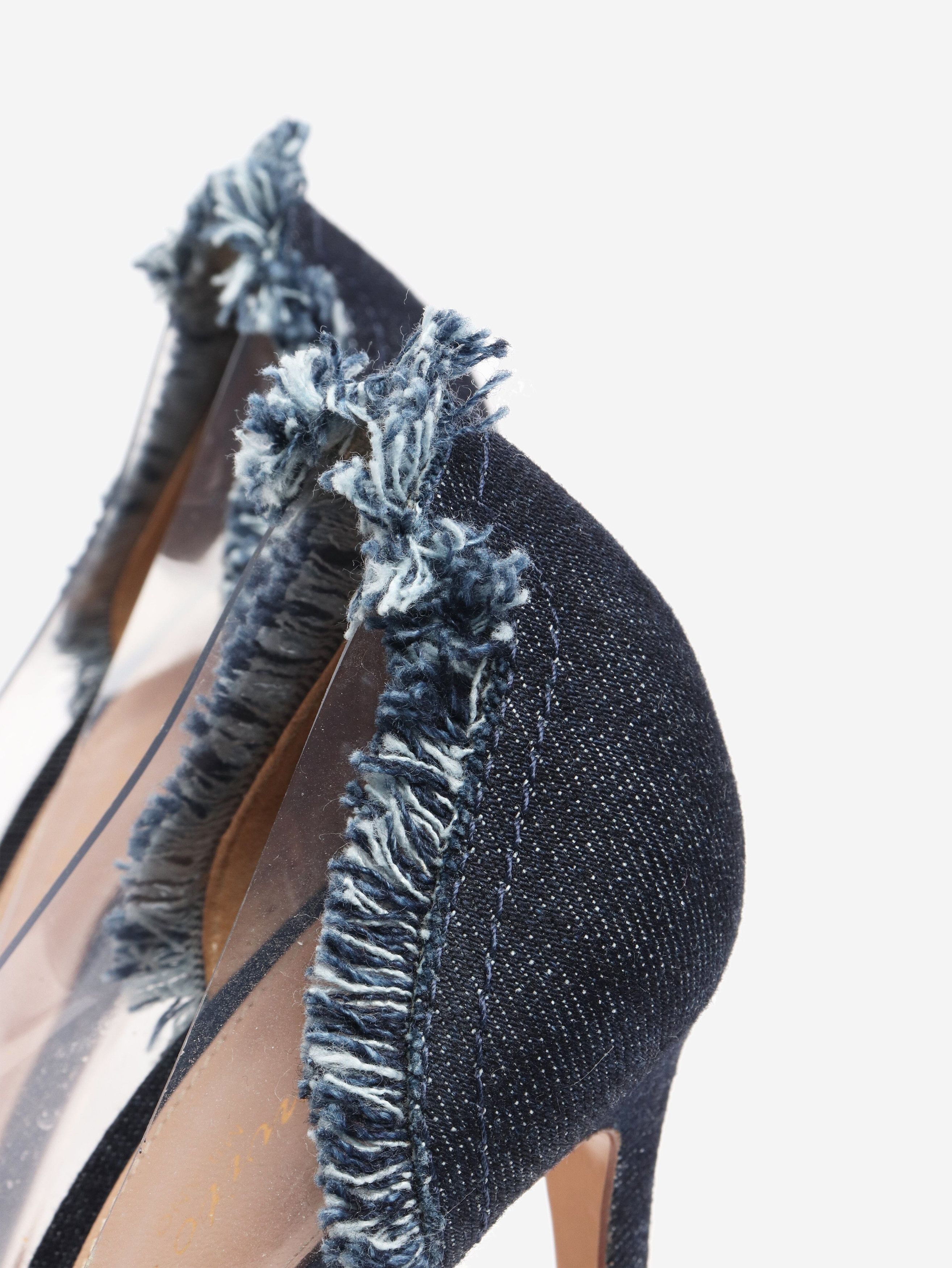 Gianvito Rossi Blue denim lola plex heels - EU 37.5 (UK 4.5) Size US 6 / IT 36 - 5 Thumbnail