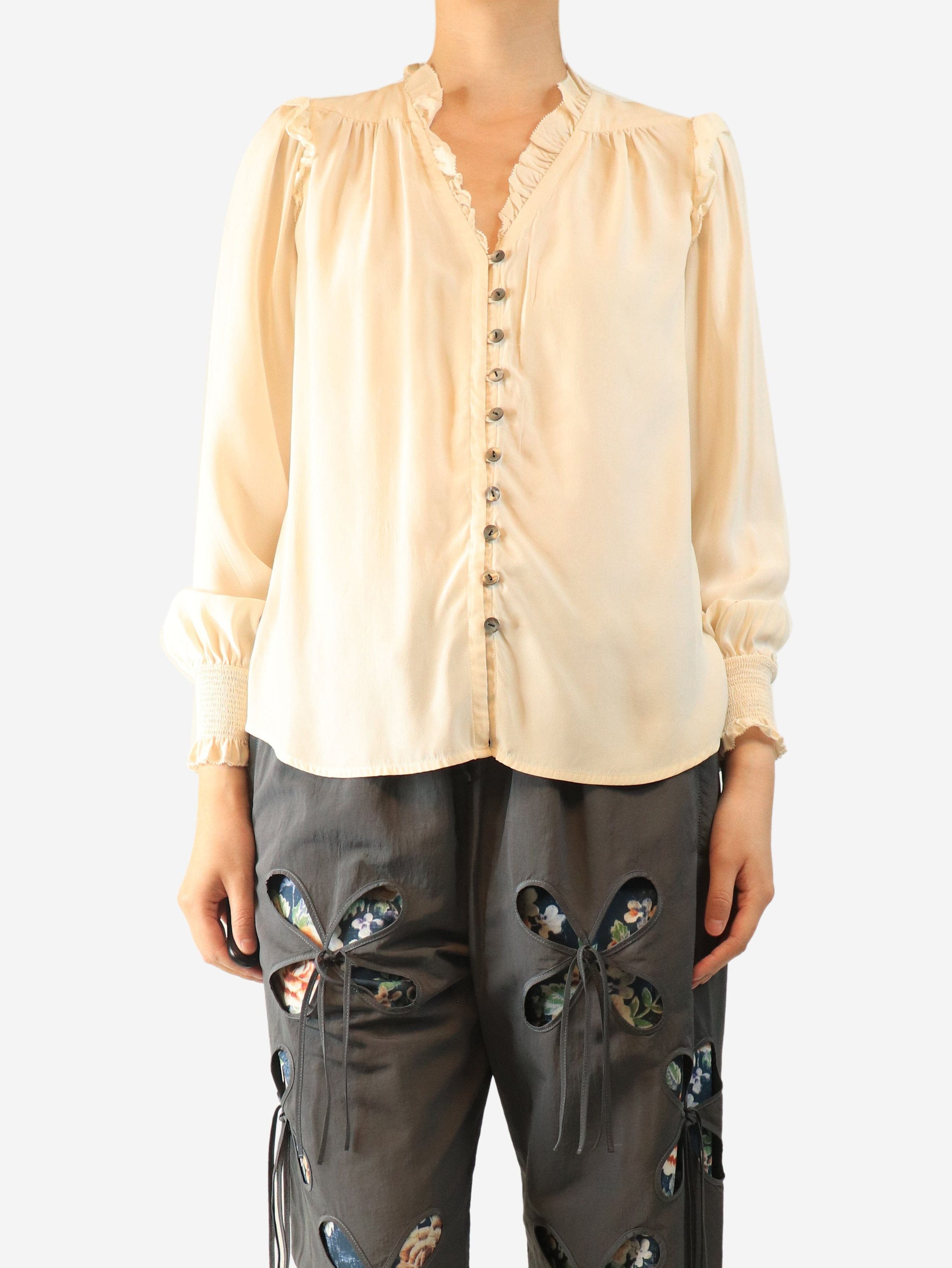 Other Cream silk ruffled blouse - UK 10 Size M / US 6-8 / IT 42-44 - 3 Thumbnail