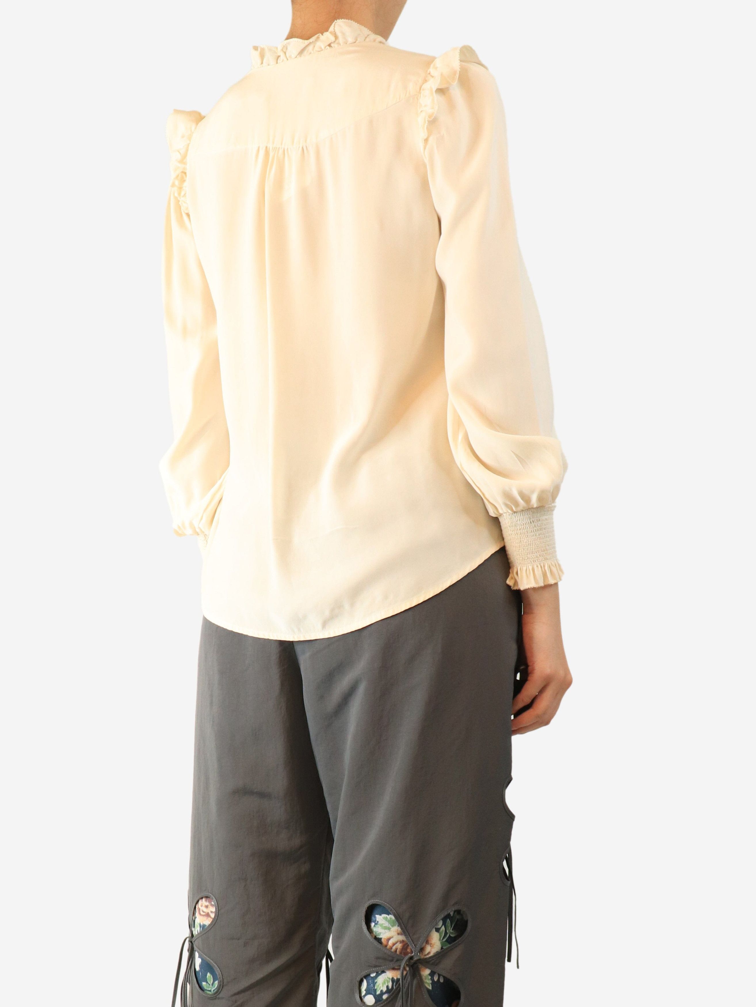 Other Cream silk ruffled blouse - UK 10 Size M / US 6-8 / IT 42-44 - 2 Thumbnail