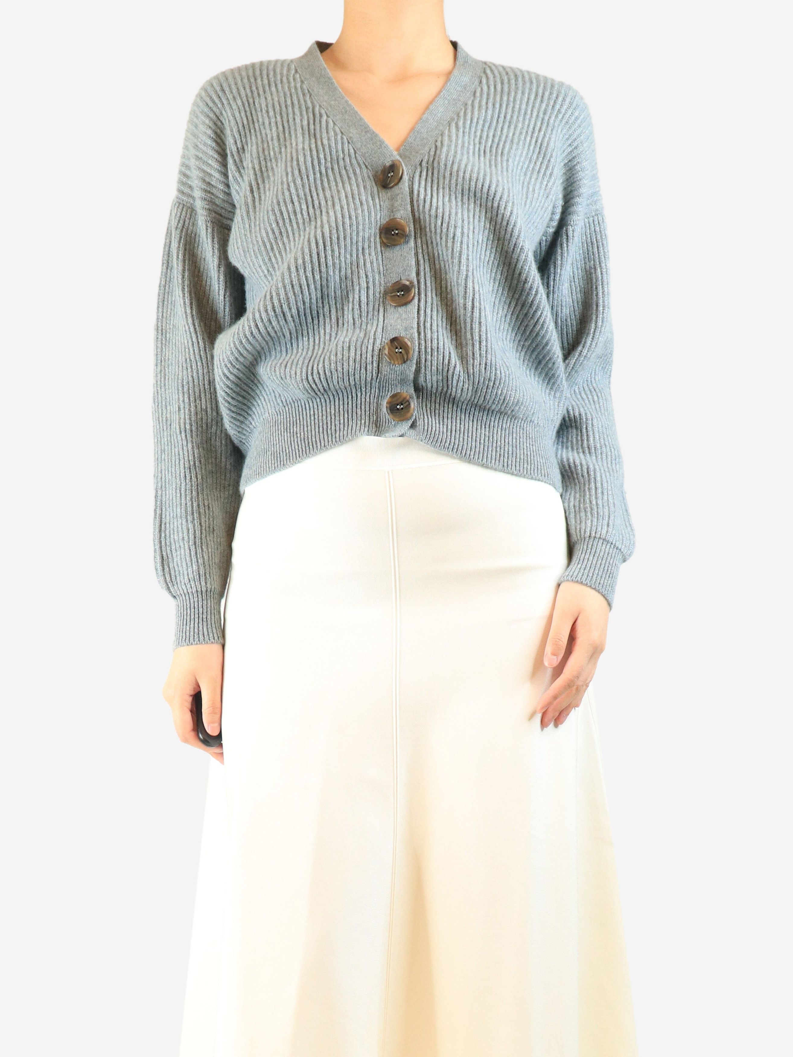 Other Blue ribbed cashmere cardigan - UK 10 Size M / US 6-8 / IT 42-44 - 3 Thumbnail