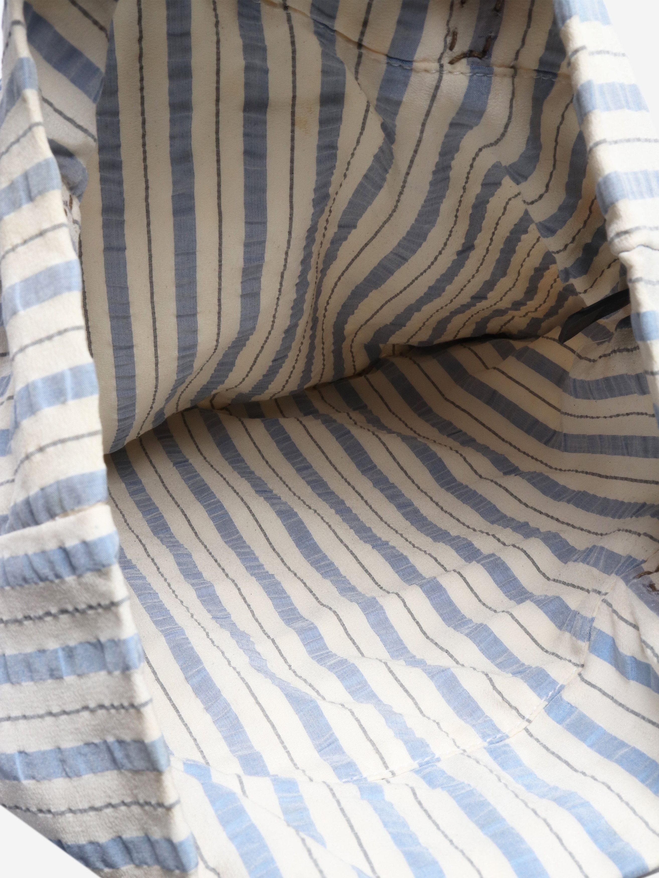 Fendi Cream and blue striped tote bag Size ONE SIZE - 6 Thumbnail