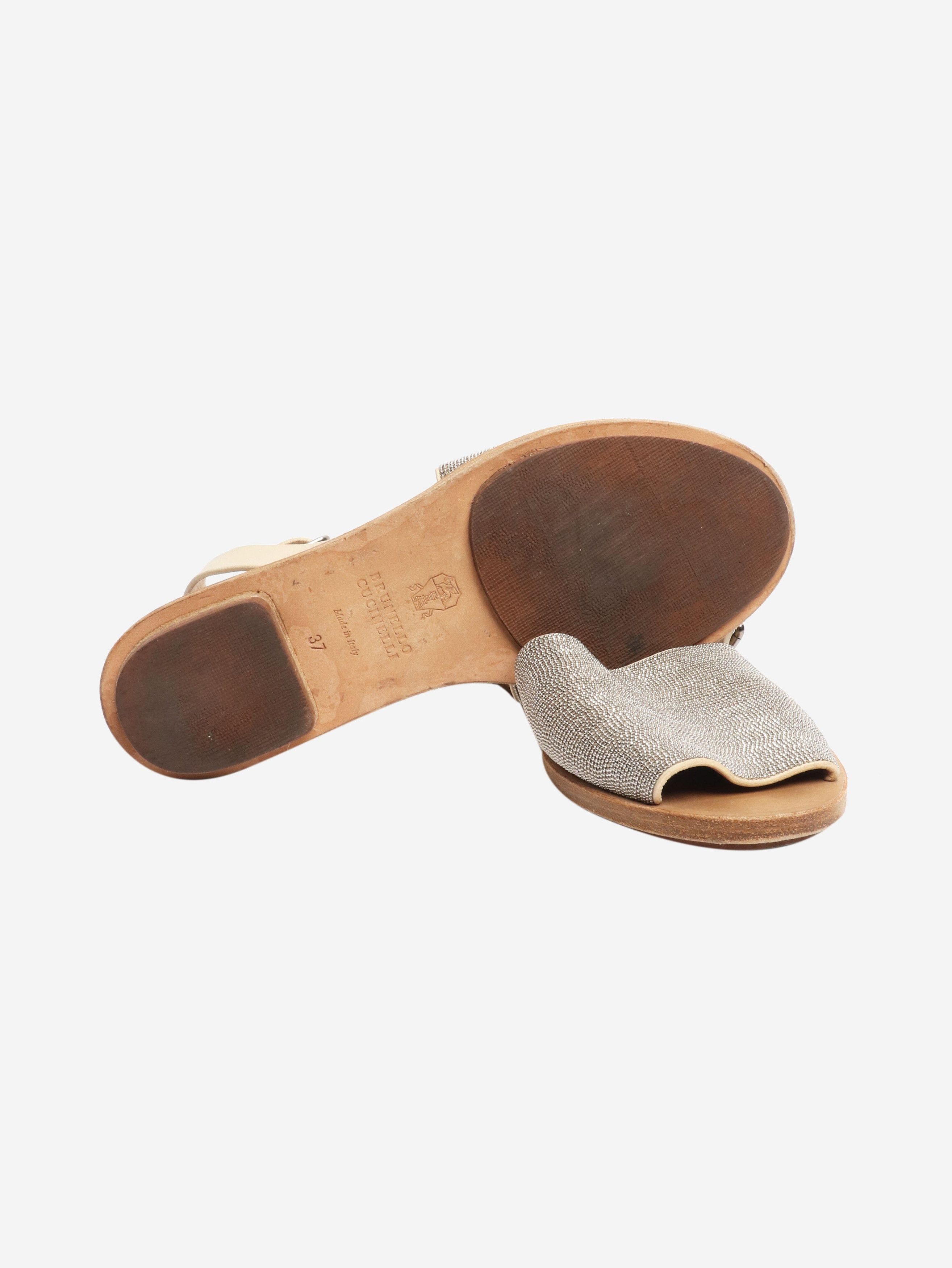 Brunello Cucinelli Neutral diamante sandals - EU 37 Size US 6 / IT 36 - 6 Thumbnail