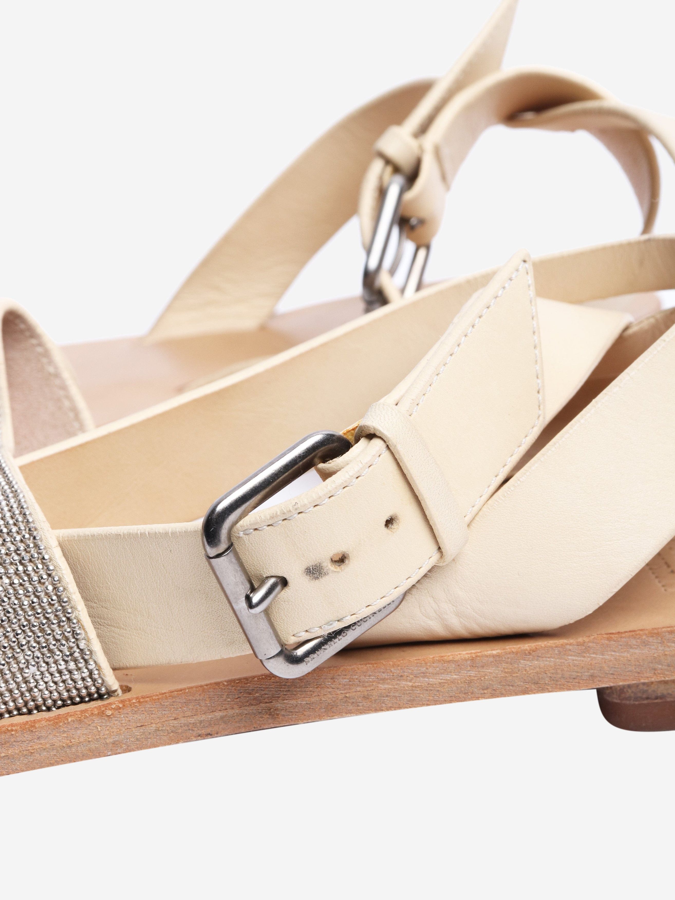 Brunello Cucinelli Neutral diamante sandals - EU 37 Size US 6 / IT 36 - 4 Thumbnail