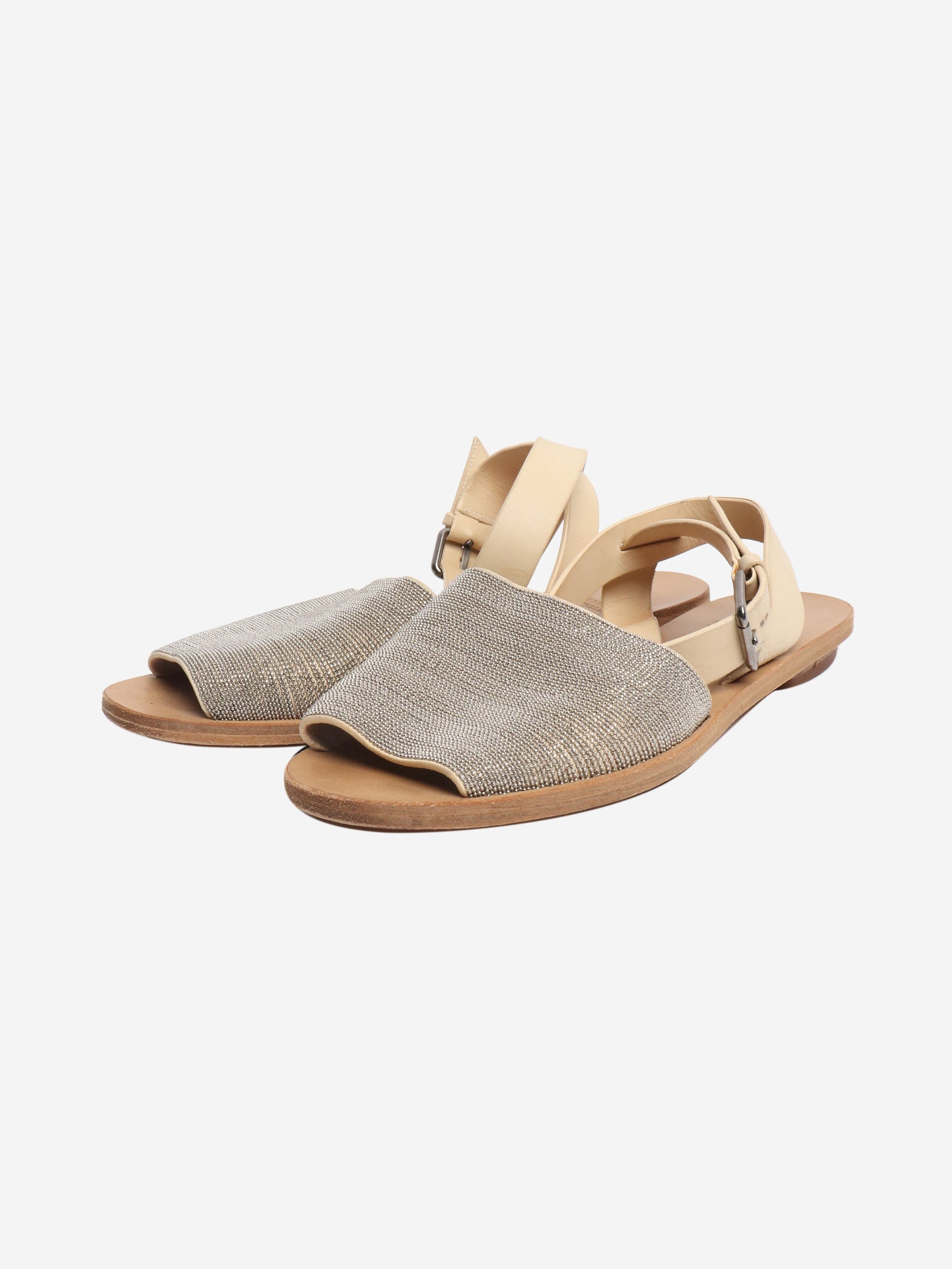Brunello Cucinelli Neutral diamante sandals - EU 37 Size US 6 / IT 36 - 2 Thumbnail