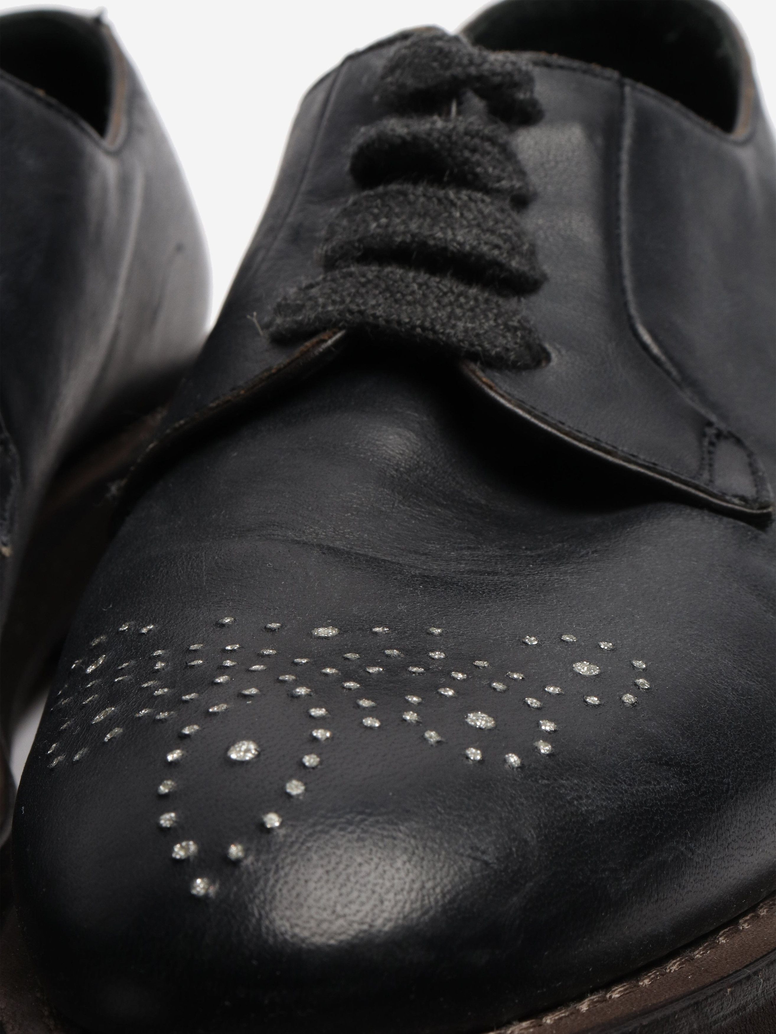 Brunello Cucinelli Black bejewelled leather lace-up shoes - EU 38 Size US 7.5 / IT 37.5 - 5 Thumbnail