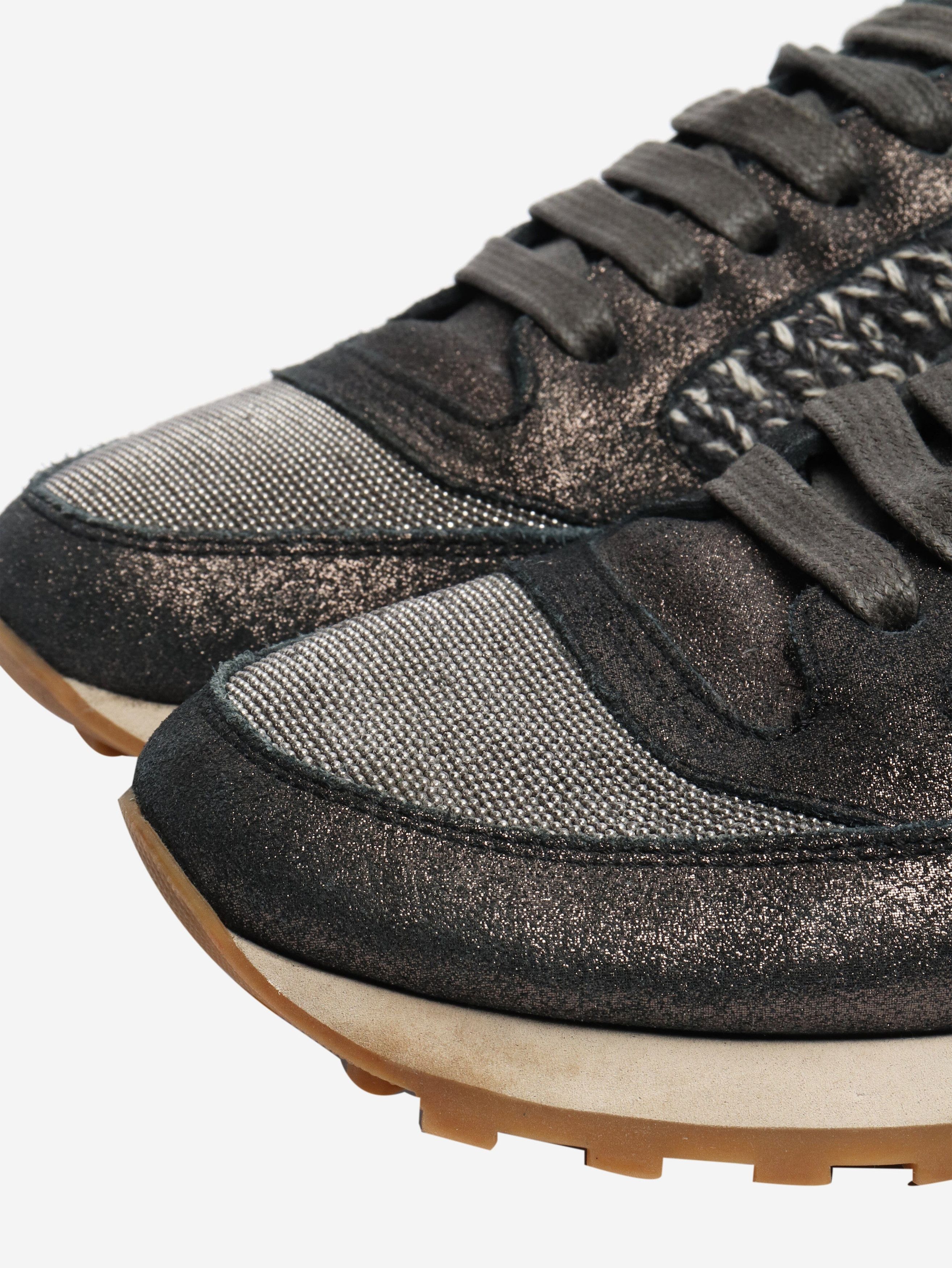 Brunello Cucinelli Dark grey sparkly tweed trainers - EU 38 Size US 7.5 / IT 37.5 - 5 Thumbnail