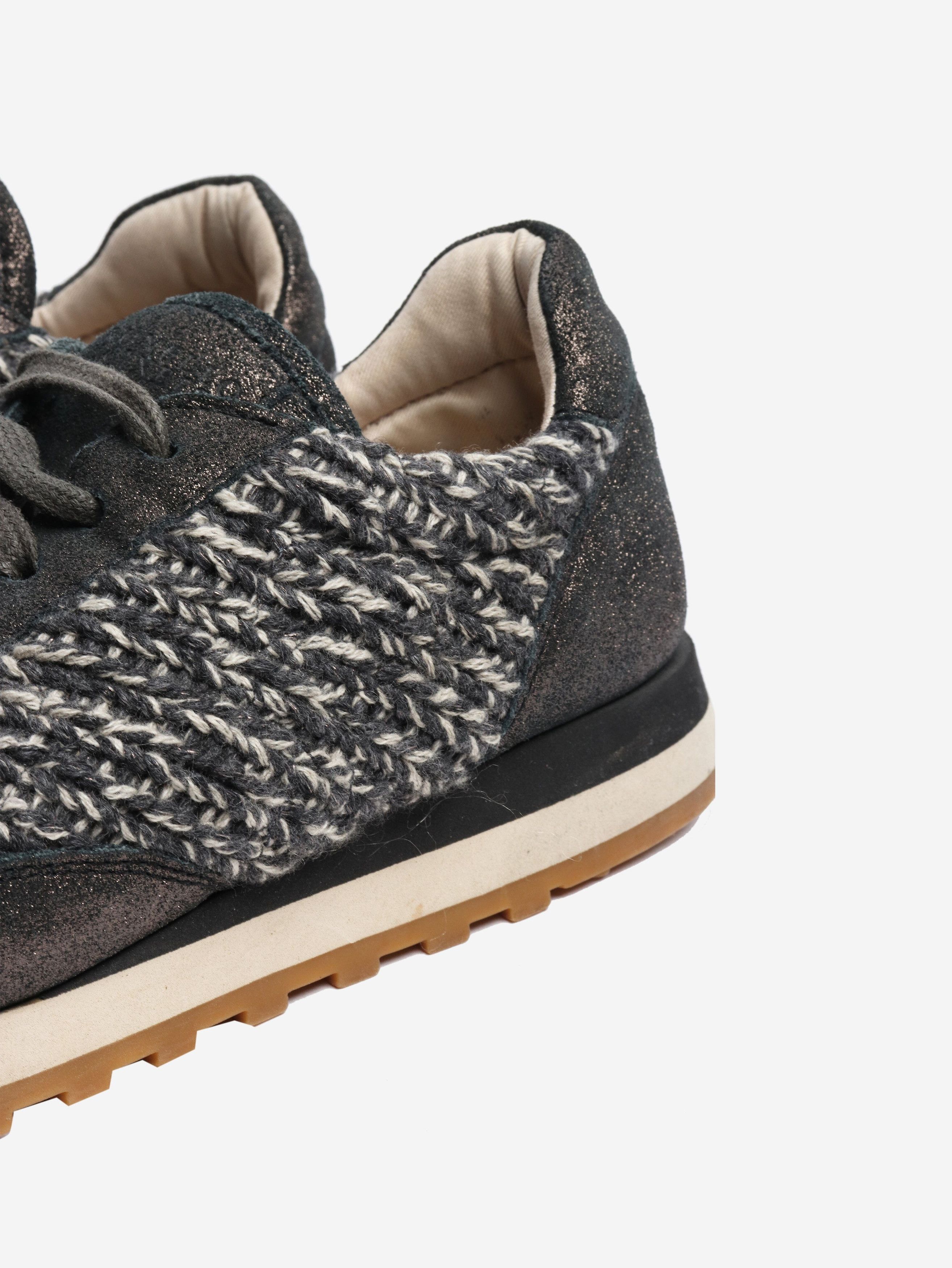 Brunello Cucinelli Dark grey sparkly tweed trainers - EU 38 Size US 7.5 / IT 37.5 - 4 Thumbnail