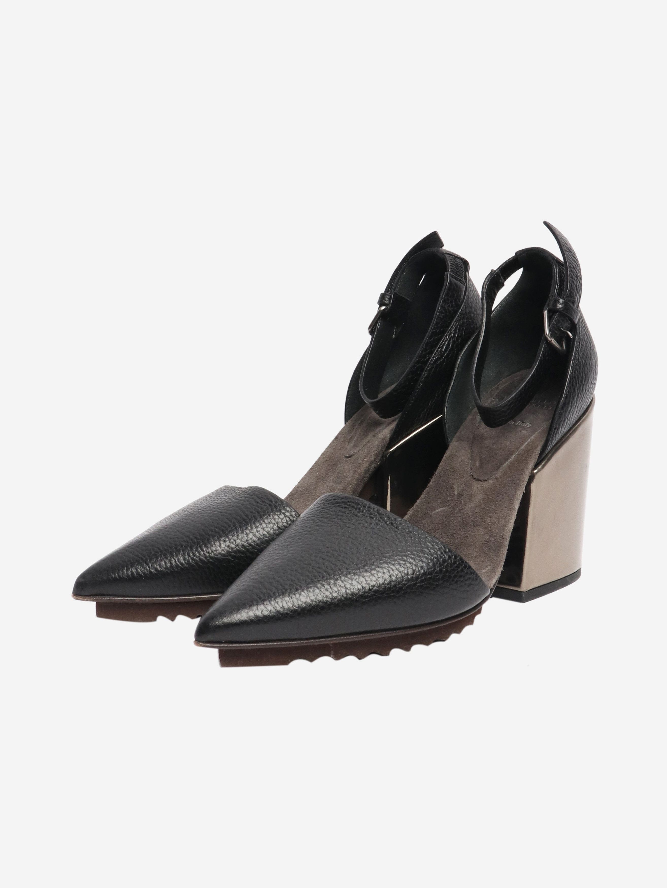 Brunello Cucinelli Black leather pointed-toe pumps - EU 38 Size US 7.5 / IT 37.5 - 2 Thumbnail