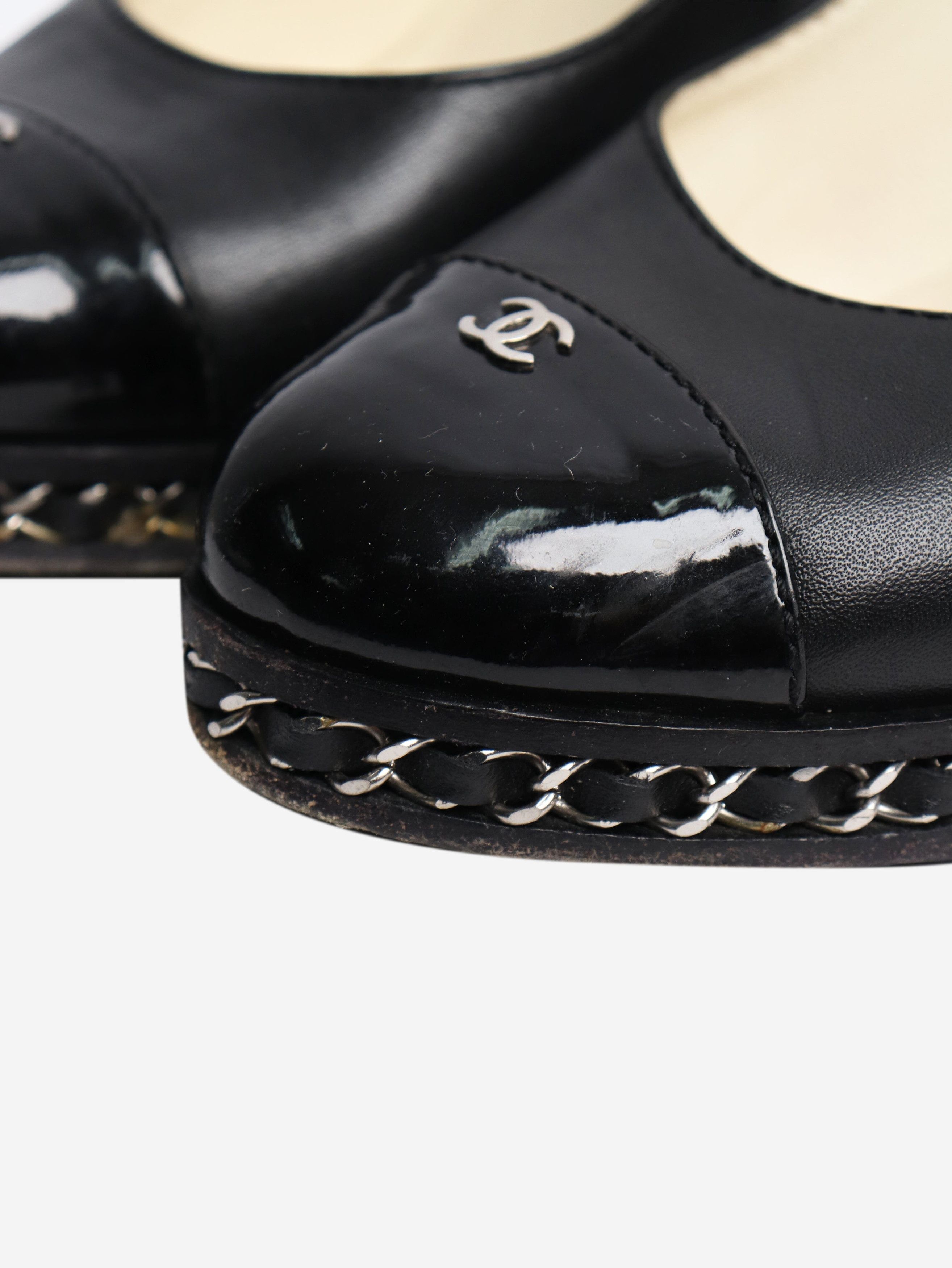Chanel Black leather wedge pumps - EU 39 Size US 8 / IT 38 - 5 Thumbnail
