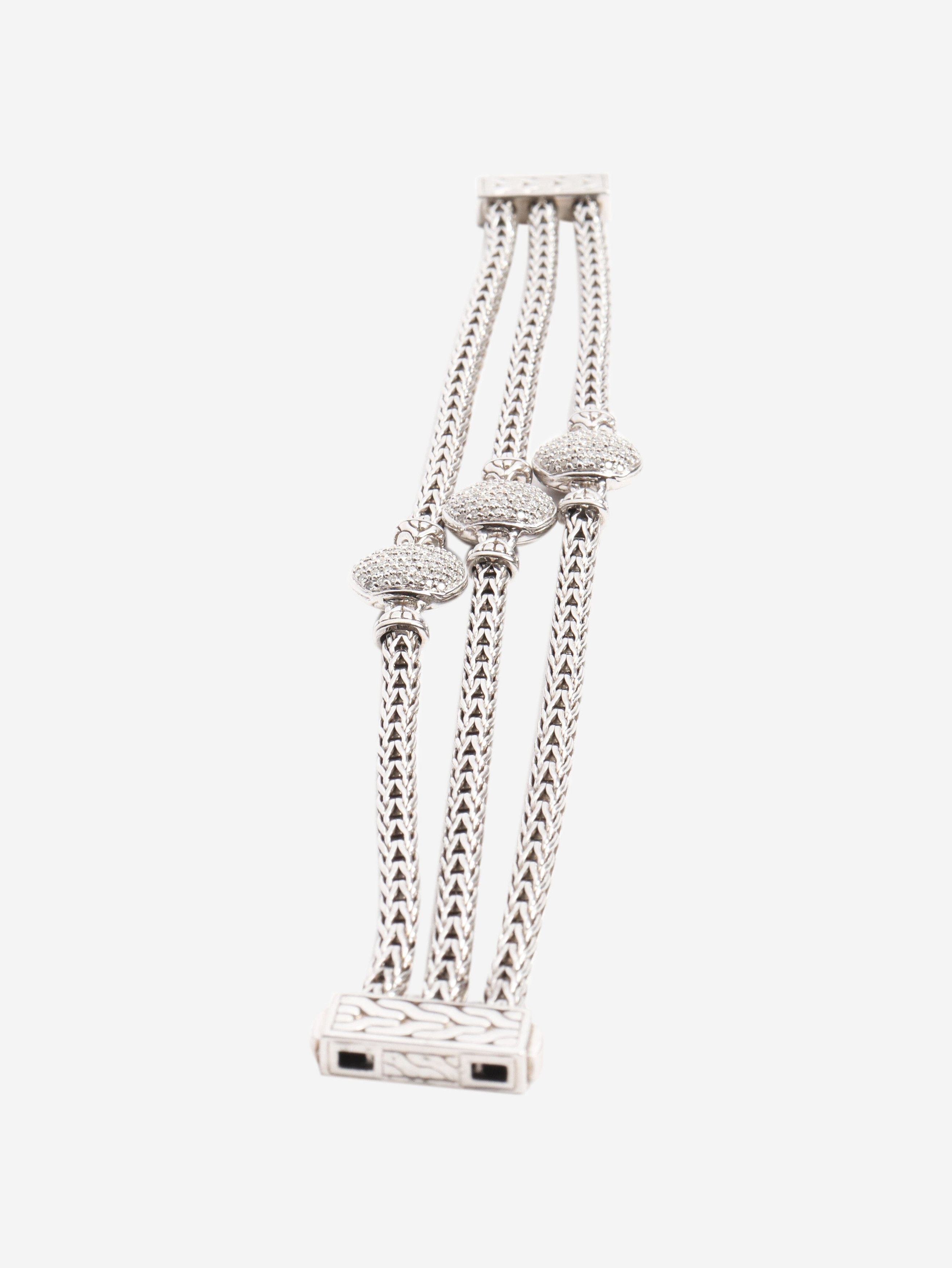 Other Sterling silver Triple Chain diamond-charm bracelet Size ONE SIZE - 2 Thumbnail