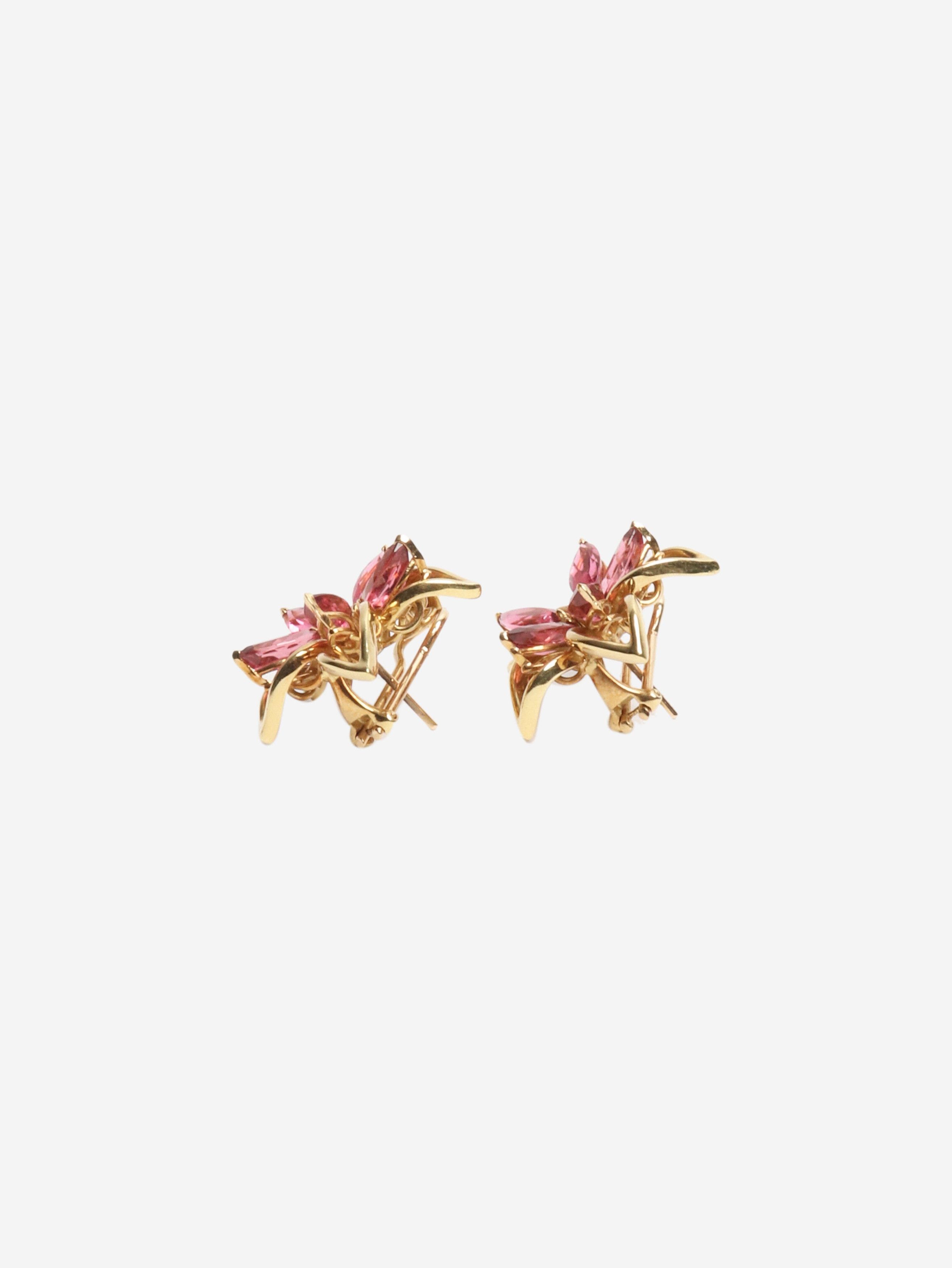 Other Gold and pink flower earrings Size ONE SIZE - 3 Thumbnail