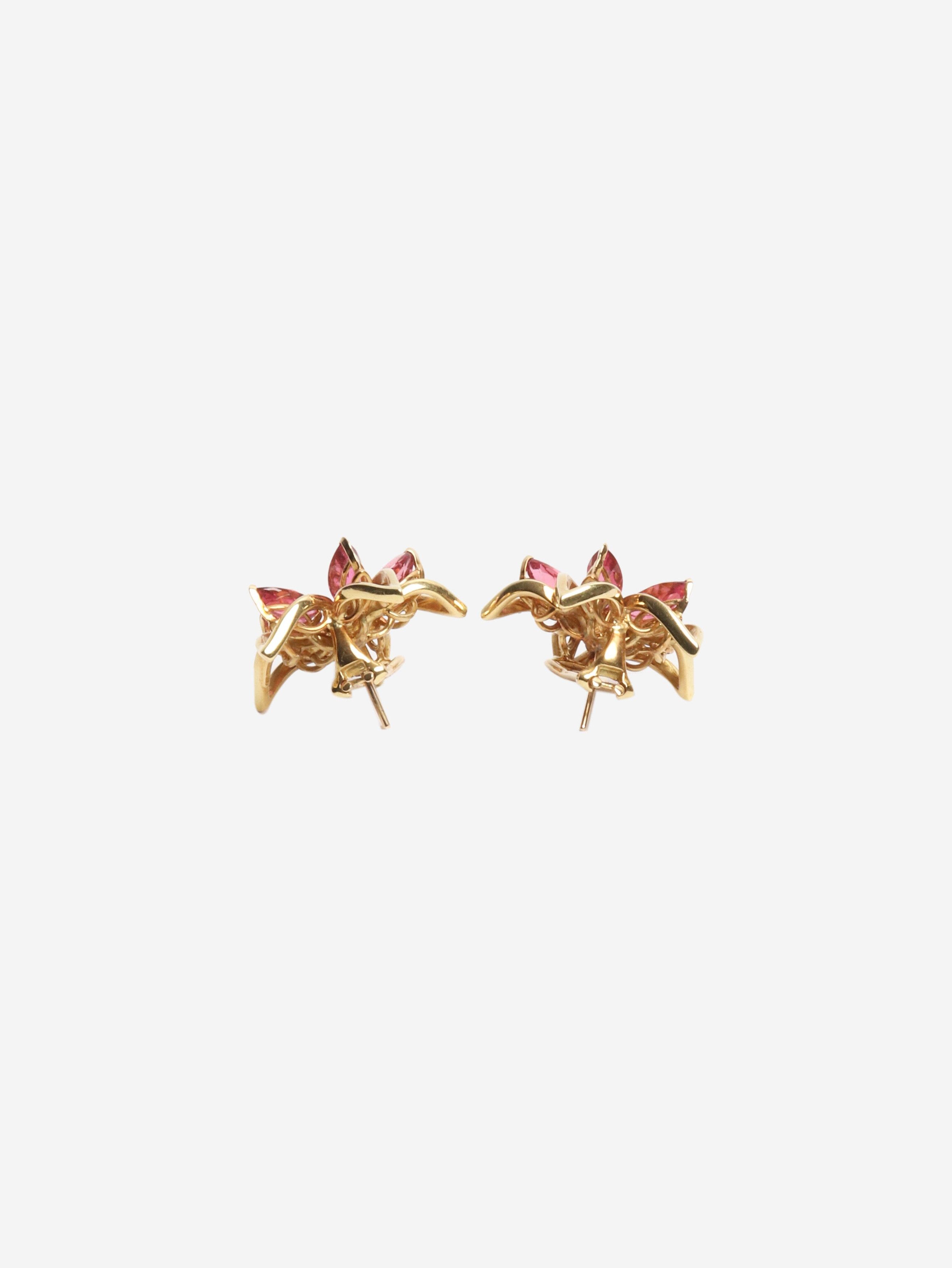 Other Gold and pink flower earrings Size ONE SIZE - 2 Thumbnail