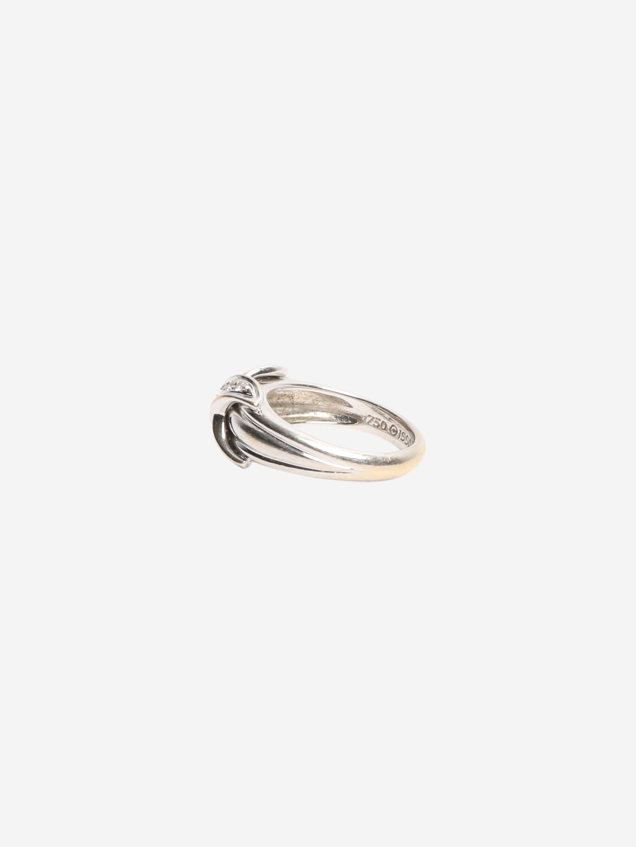 Tiffany & Co. 18k White Gold Schlumberger X ring Size ONE SIZE - 2 Thumbnail