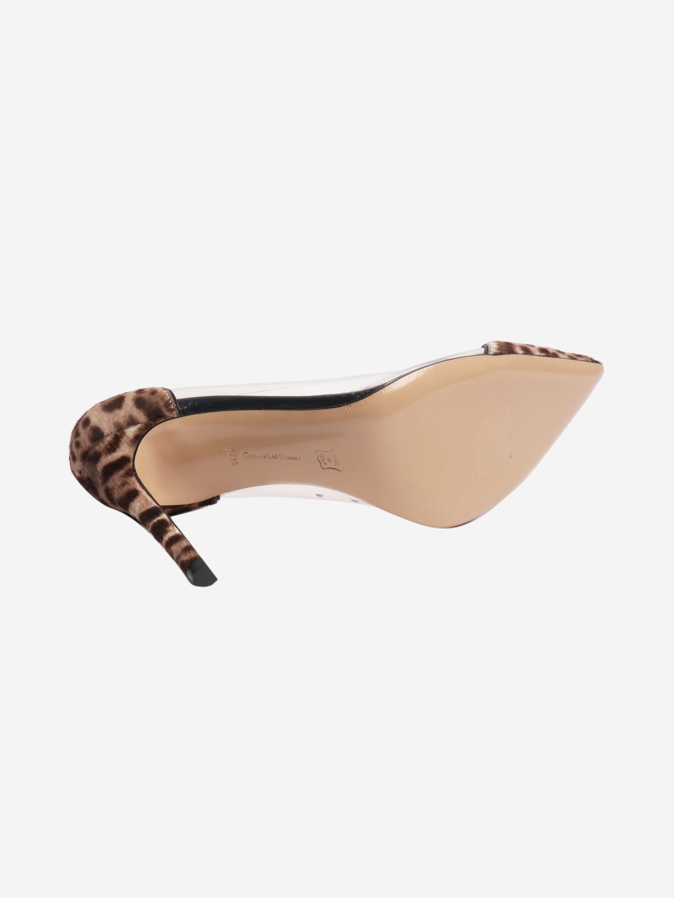 Gianvito Rossi Brown pony hair leopard PVC heels - EU 37.5 (UK 4.5) Size US 6 / IT 36 - 5 Thumbnail