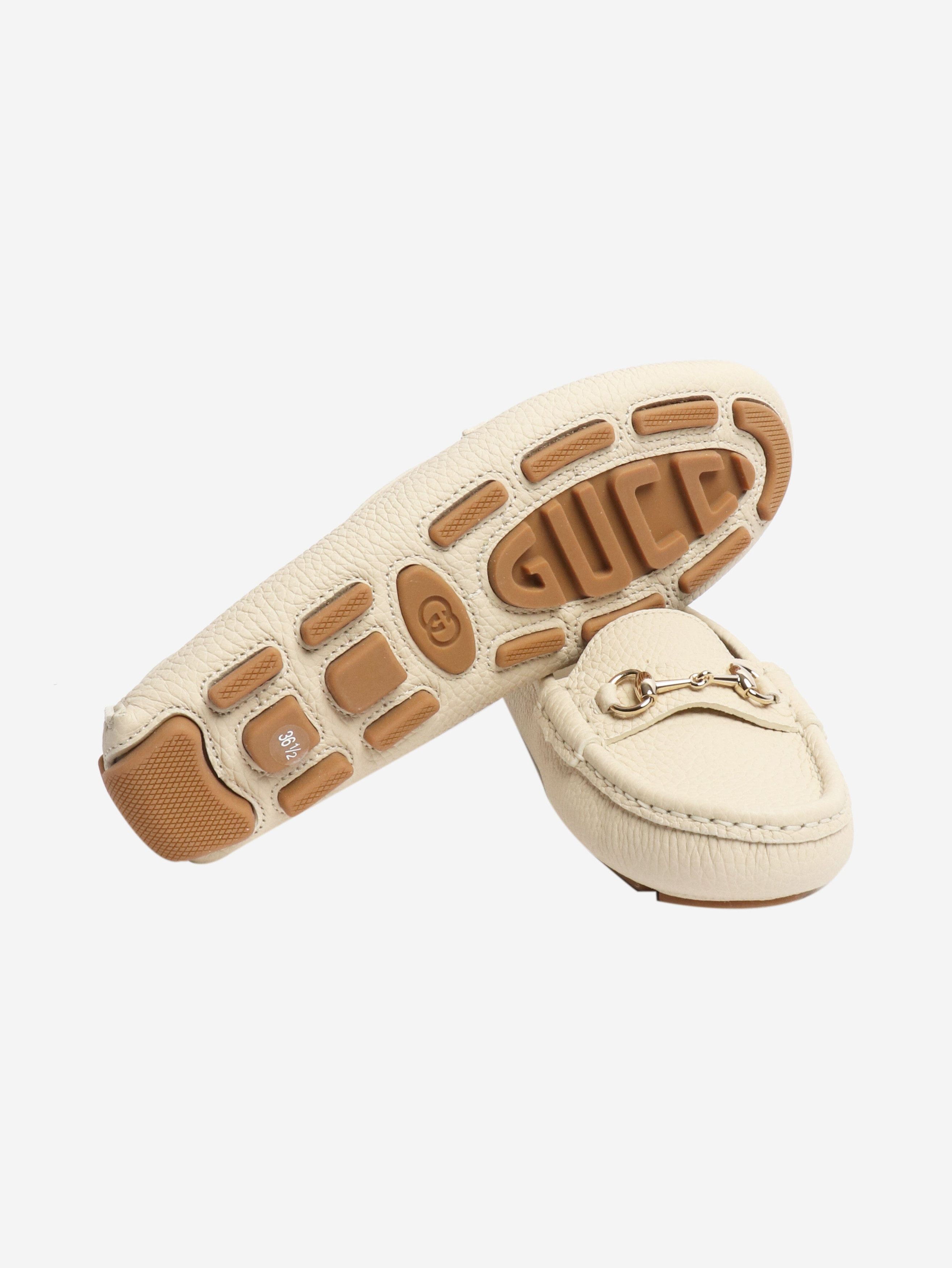 Gucci Cream Horsebit leather loafers - EU 36.5 Size US 5 / IT 35 - 7 Thumbnail