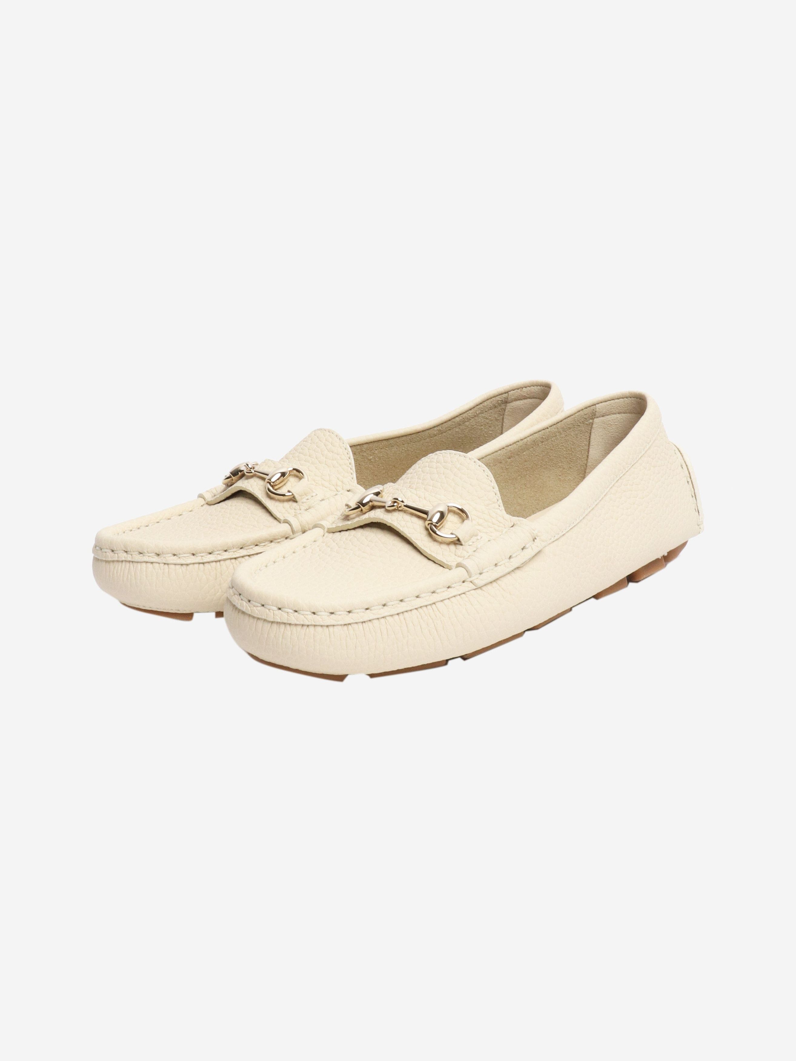 Gucci Cream Horsebit leather loafers - EU 36.5 Size US 5 / IT 35 - 2 Thumbnail