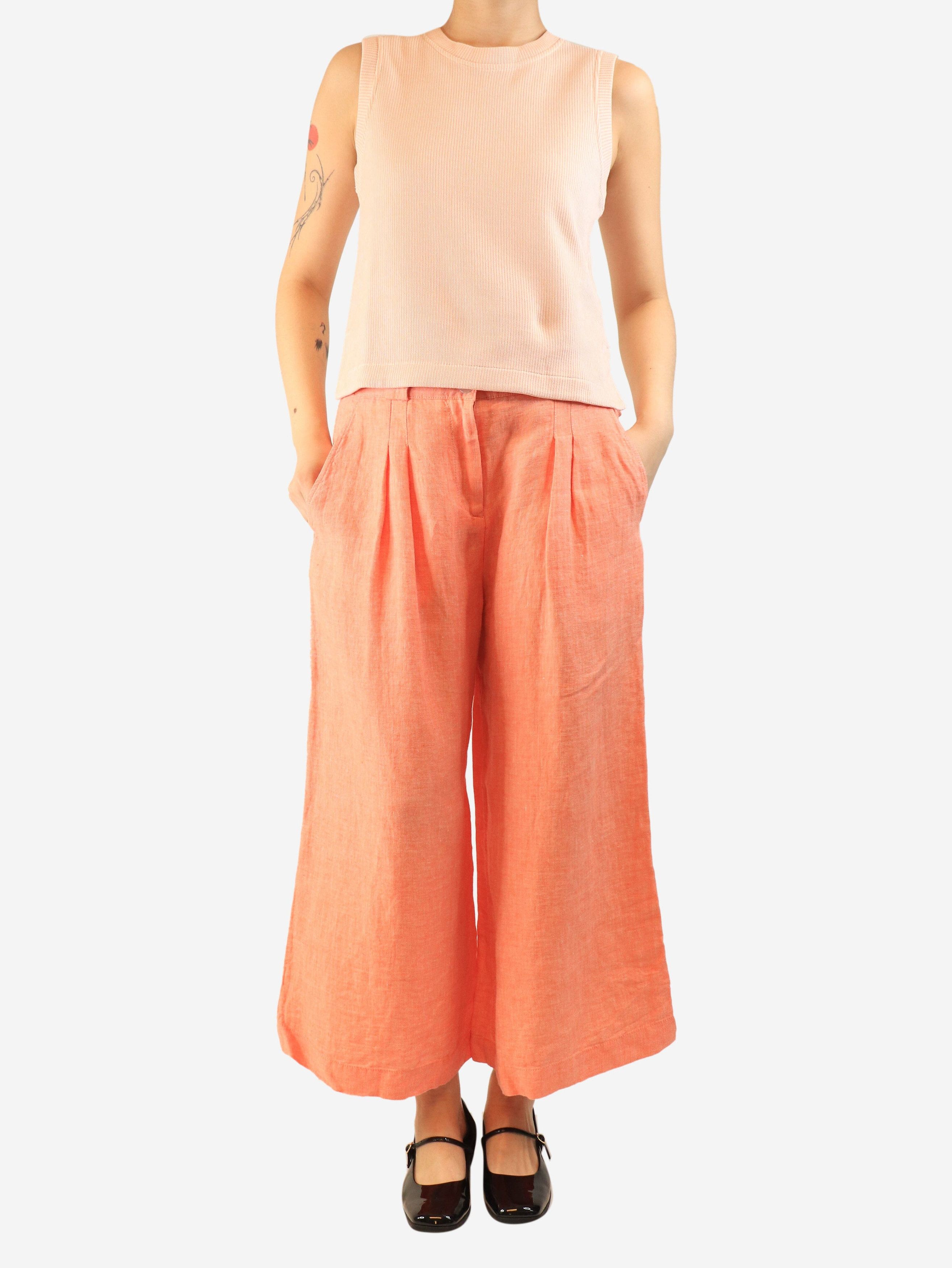 Other Coral cropped linen trousers - UK 12 Size 30" / US 8 / IT 44 - 2 Thumbnail