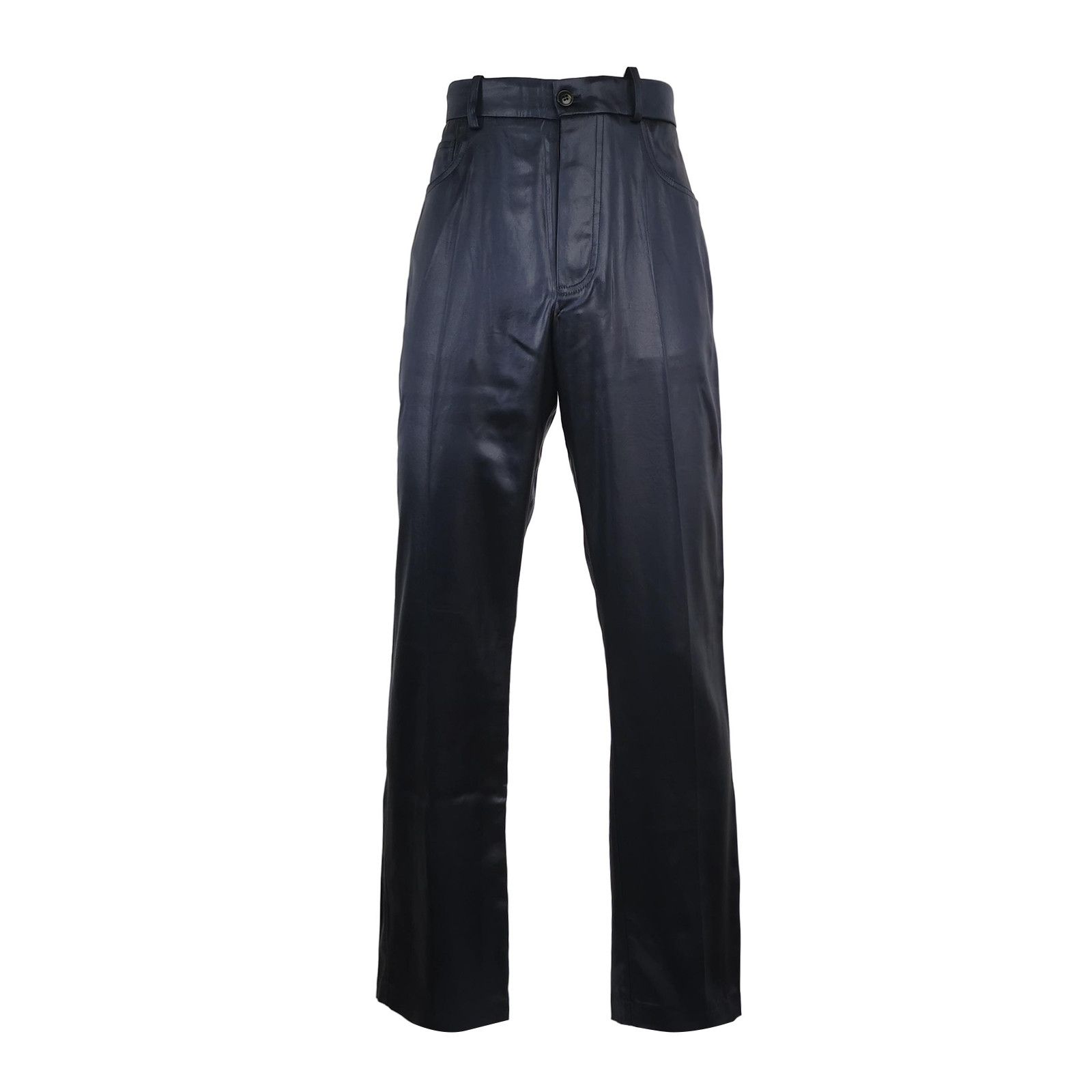 Nanushka Nanushka Dark Blue Sateen Pants Size S Size 30" / US 8 / IT 44 - 2 Thumbnail