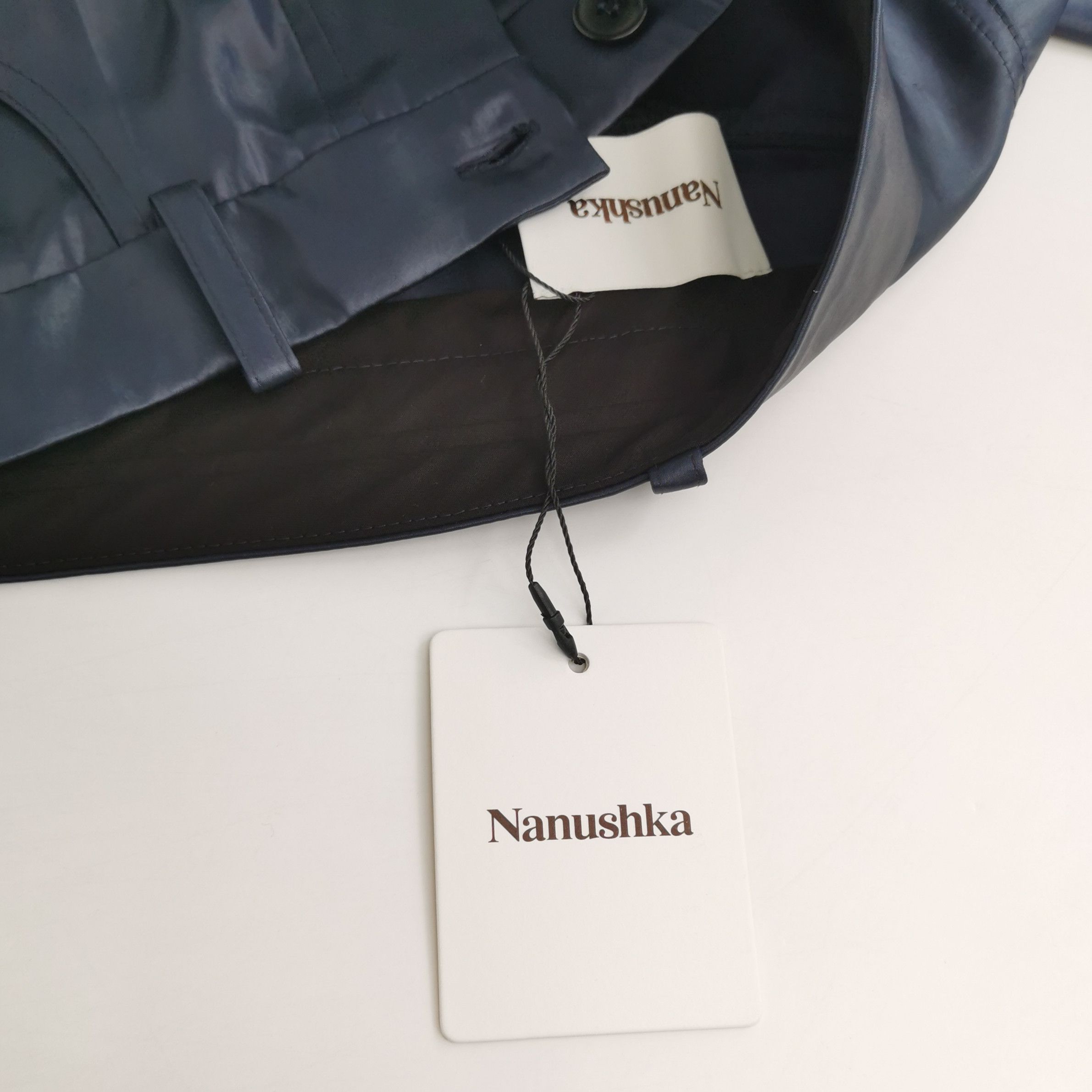 Nanushka Nanushka Dark Blue Sateen Pants Size S Size 30" / US 8 / IT 44 - 5 Thumbnail