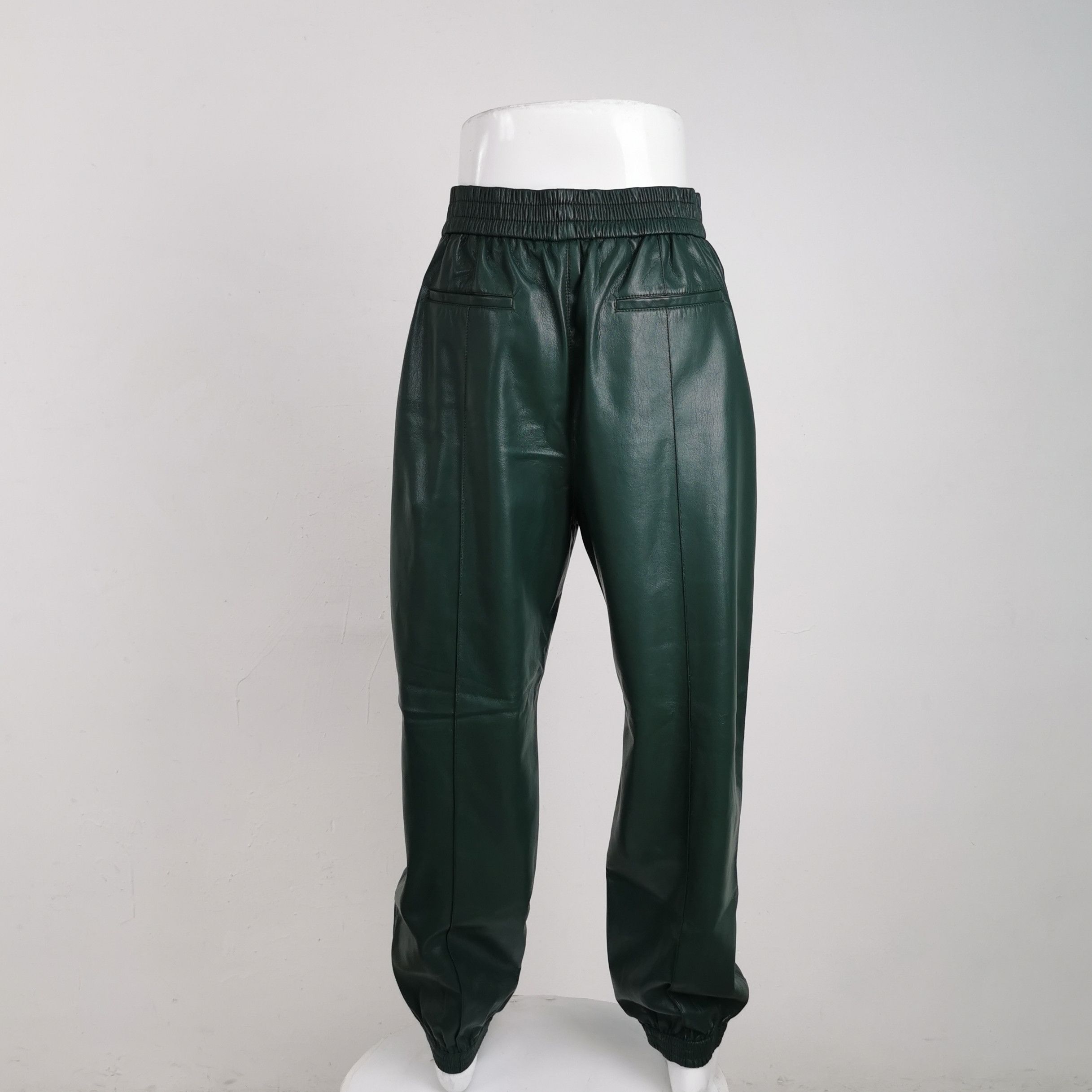 Nanushka Nanushka Green Faux Leather Casual Pants XL Size US 36 / EU 52 - 3 Thumbnail